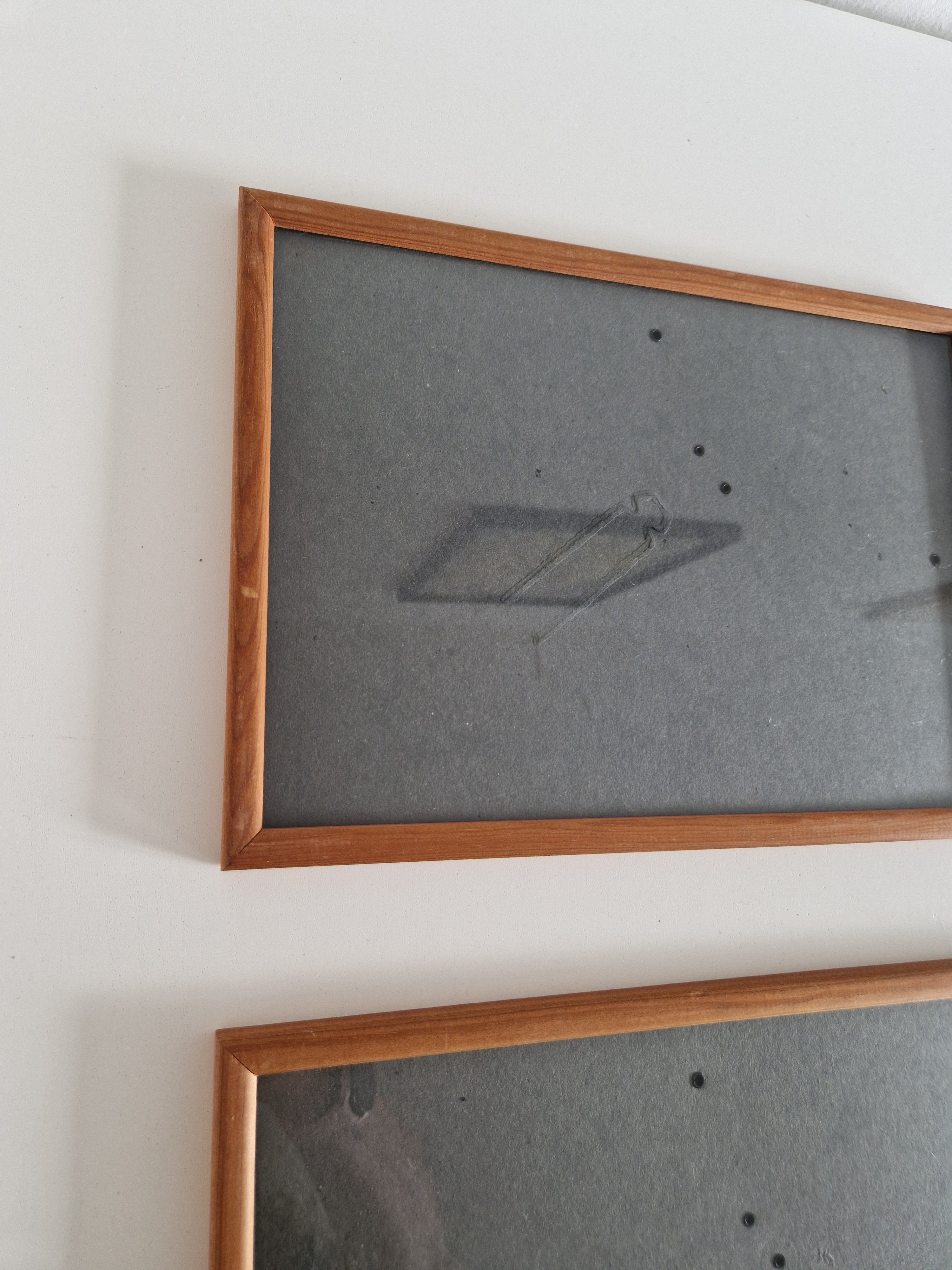 Lot de 2 cadres photo vintage assortis en bois | Teck | 30×23cm | Verre Inclus