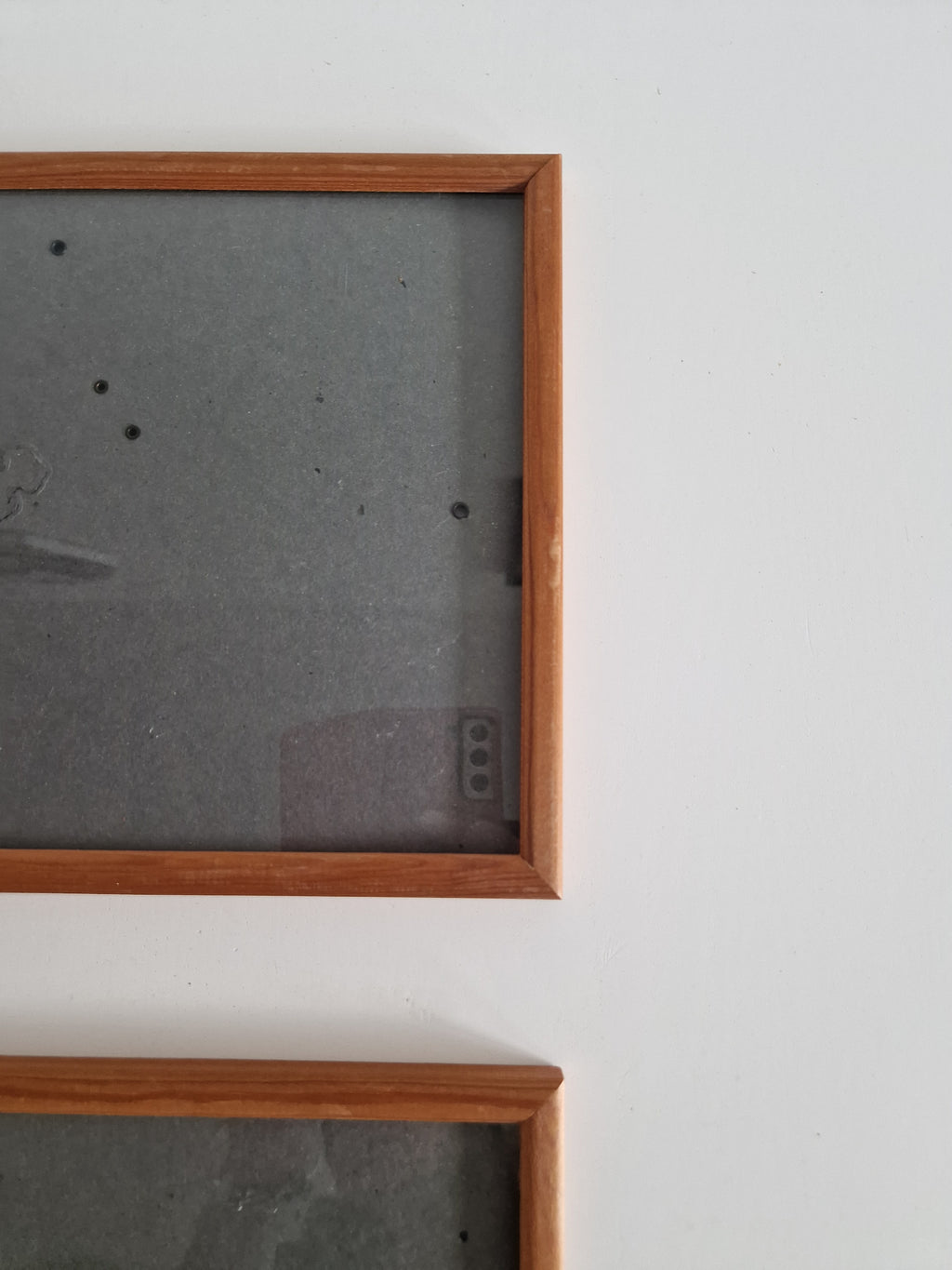 Lot de 2 cadres photo vintage assortis en bois | Teck | 30×23cm | Verre Inclus