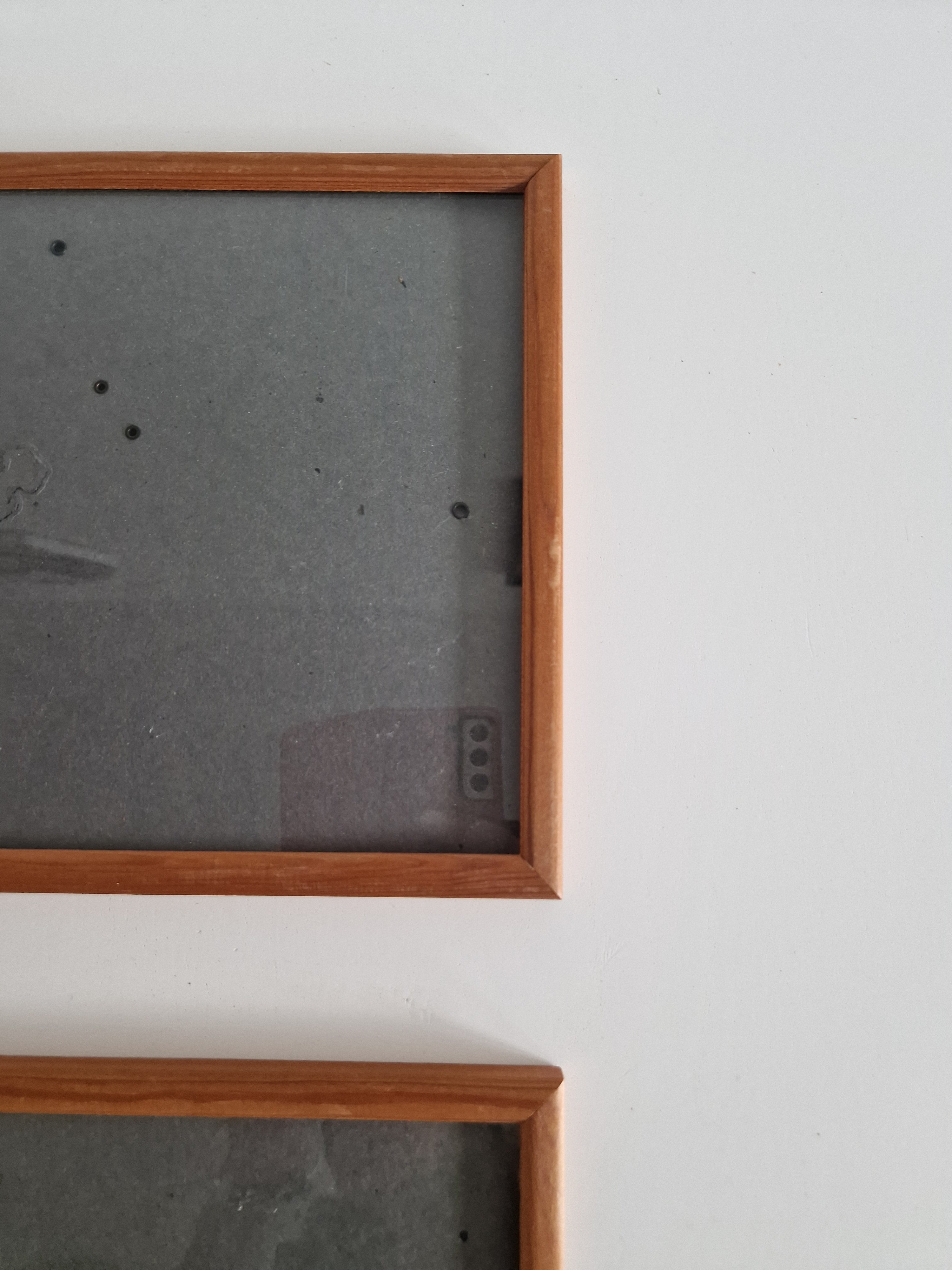 Lot de 2 cadres photo vintage assortis en bois | Teck | 30×23cm | Verre Inclus