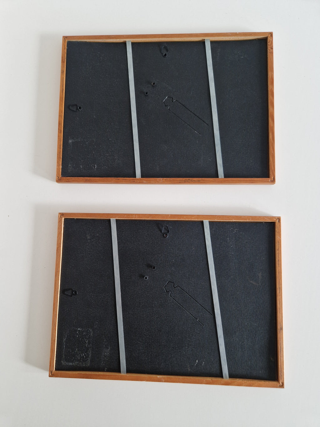 Lot de 2 cadres photo vintage assortis en bois | Teck | 30×23cm | Verre Inclus