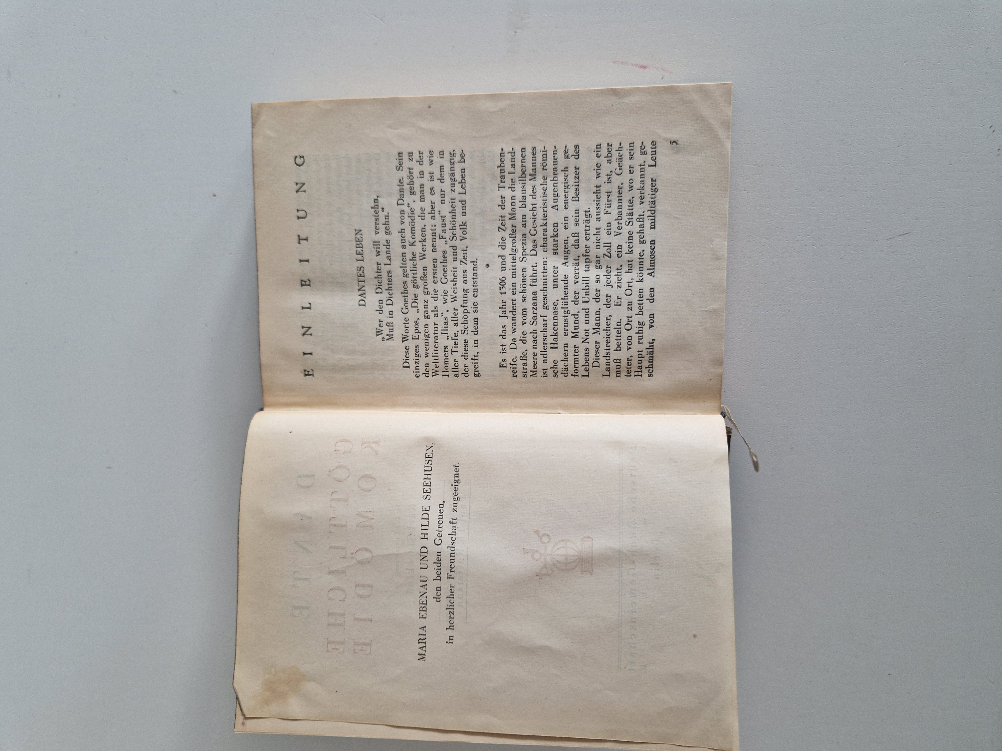 Dante – Göttliche Komödie, Antique German Hardcover, Deutsche Buch-Gemeinschaft Berlin
