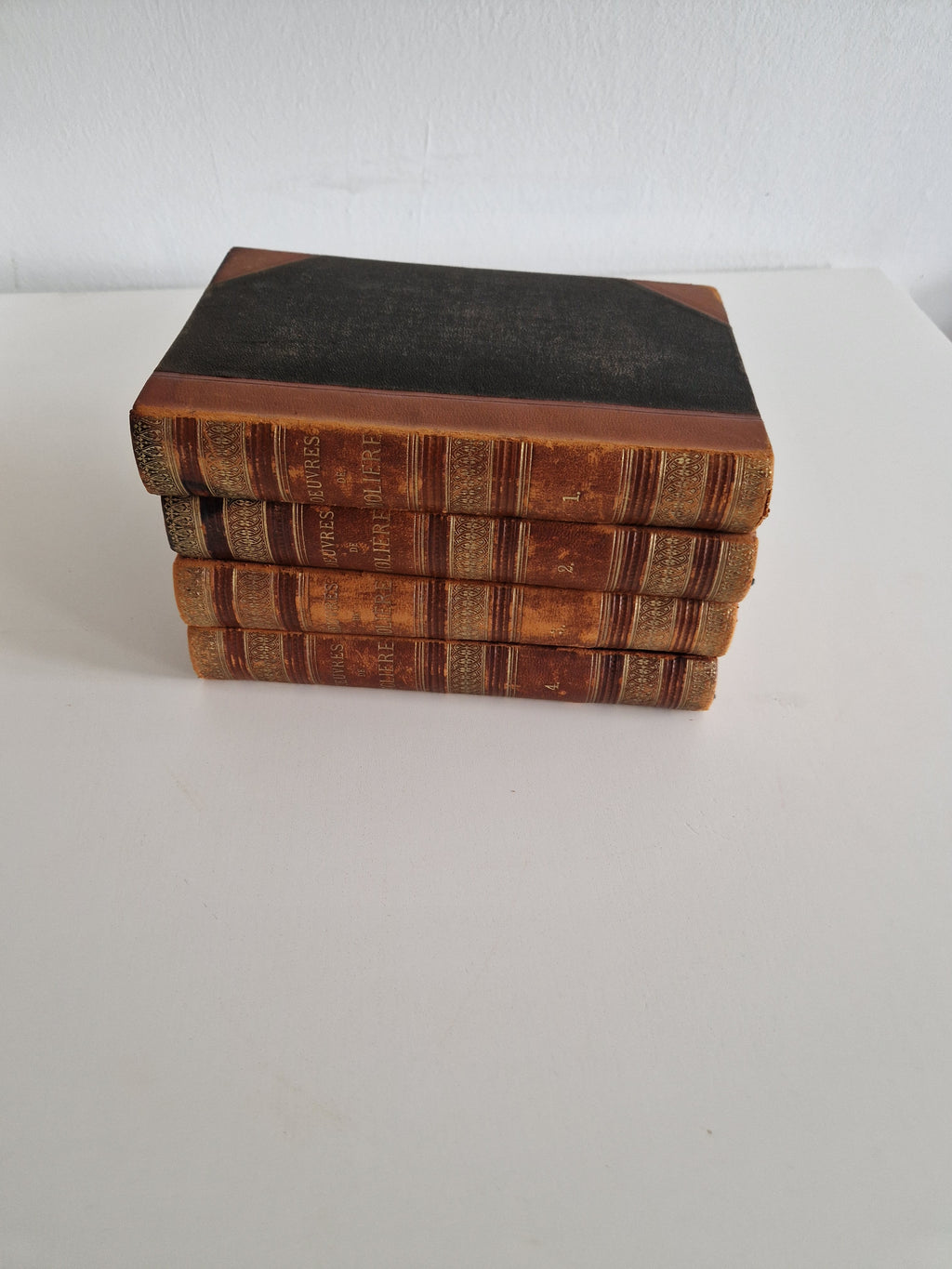 Œuvres Complètes de Molière – 4-Volume Set | Firmin-Didot Paris | 19th Century Half-Leather Binding