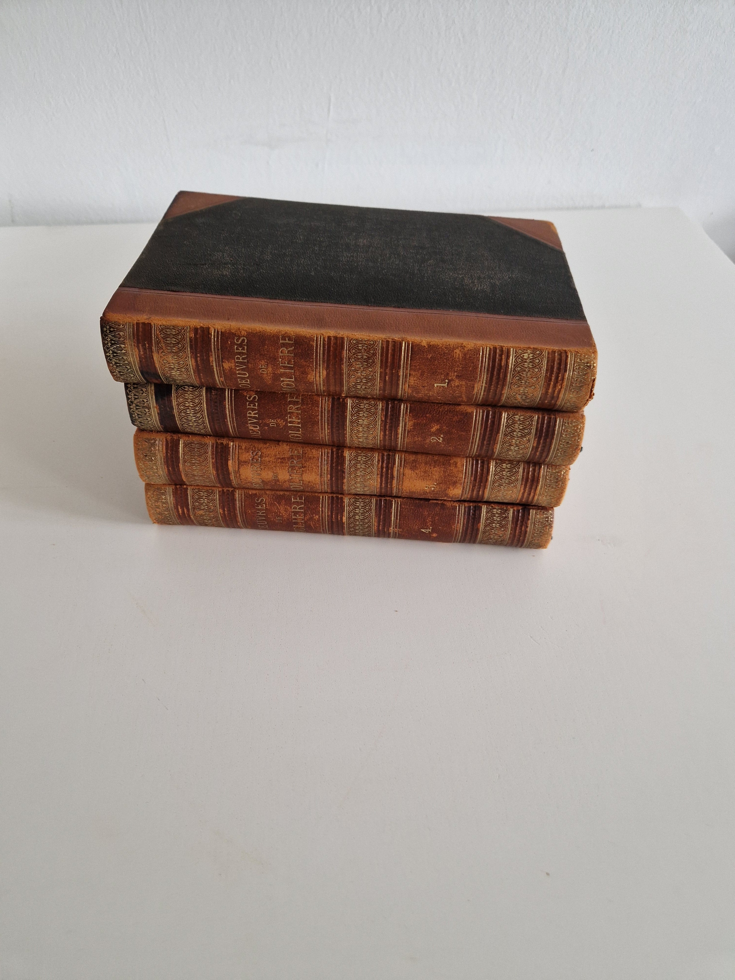 Œuvres Complètes de Molière – 4-Volume Set | Firmin-Didot Paris | 19th Century Half-Leather Binding