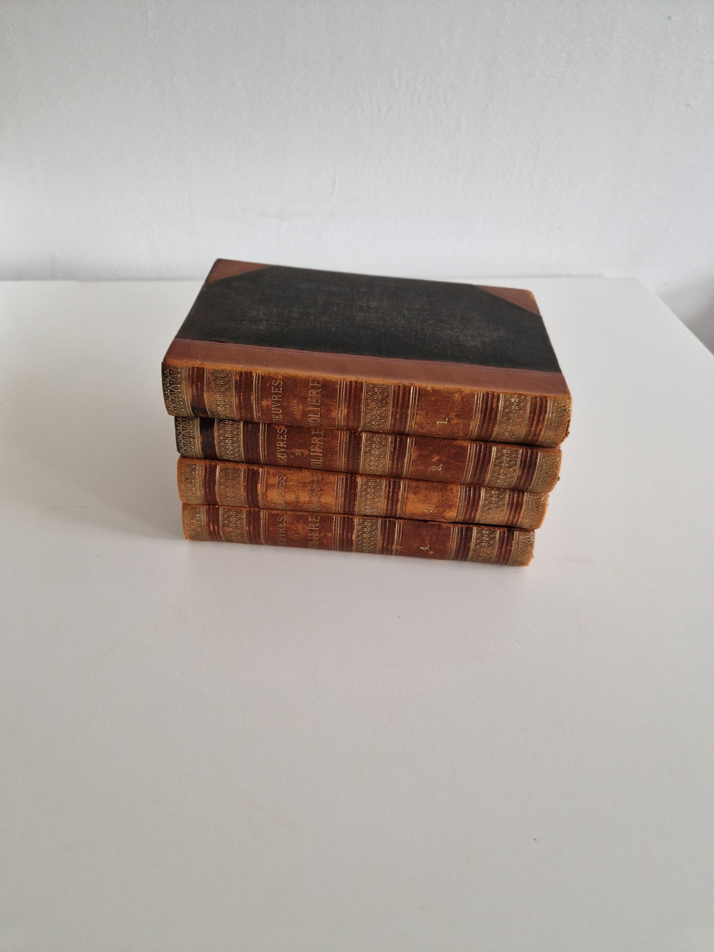 Œuvres Complètes de Molière – 4-Volume Set | Firmin-Didot Paris | 19th Century Half-Leather Binding