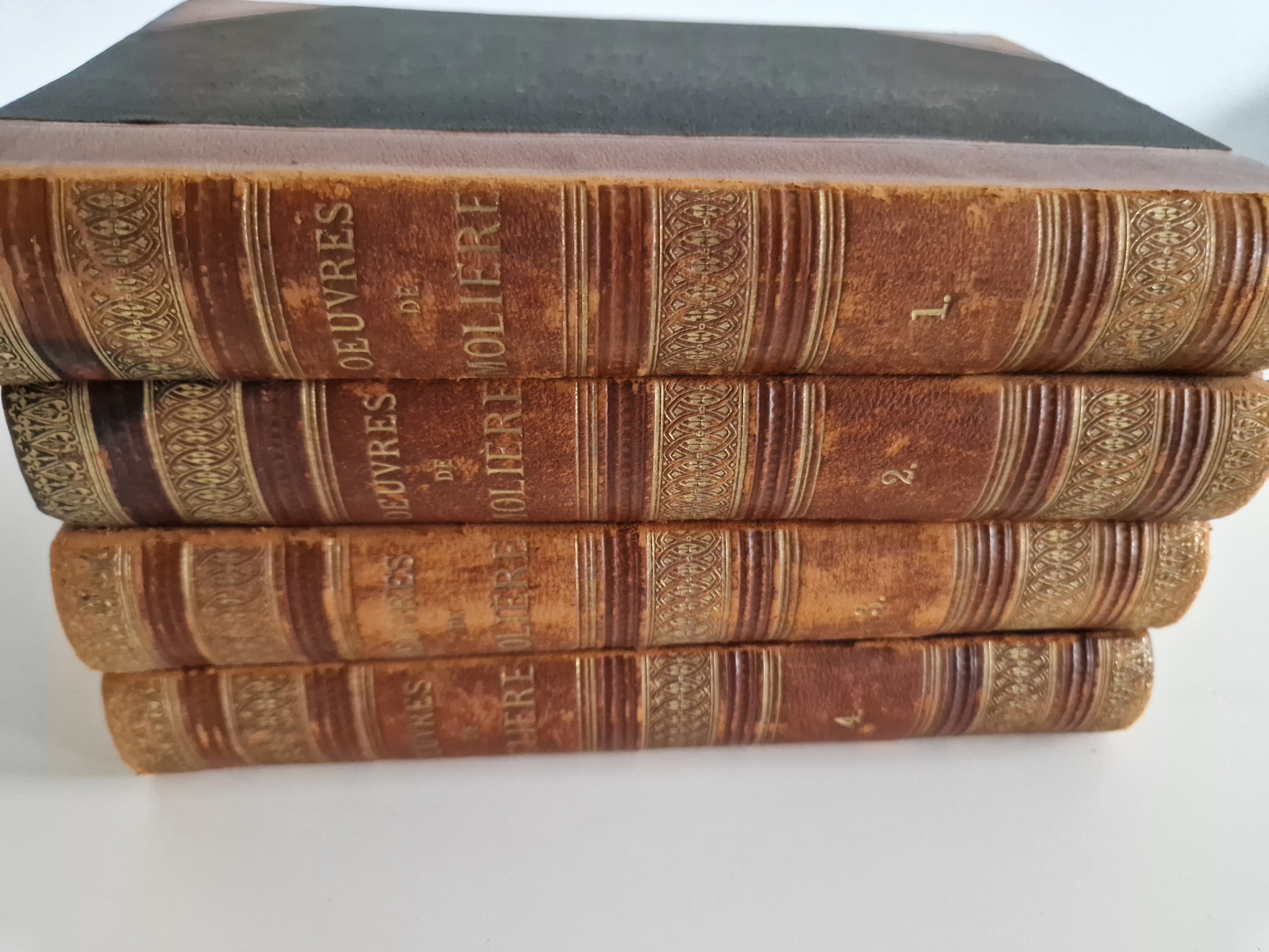 Œuvres Complètes de Molière – 4-Volume Set | Firmin-Didot Paris | 19th Century Half-Leather Binding