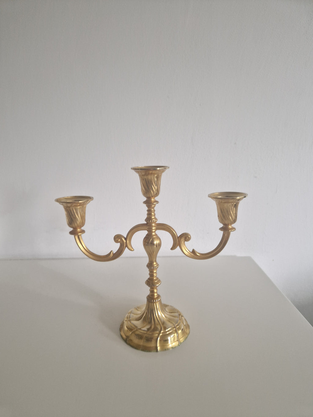 Vintage BMF Brass Candelabra, 3-Arm, West Germany, Mid-20th Century