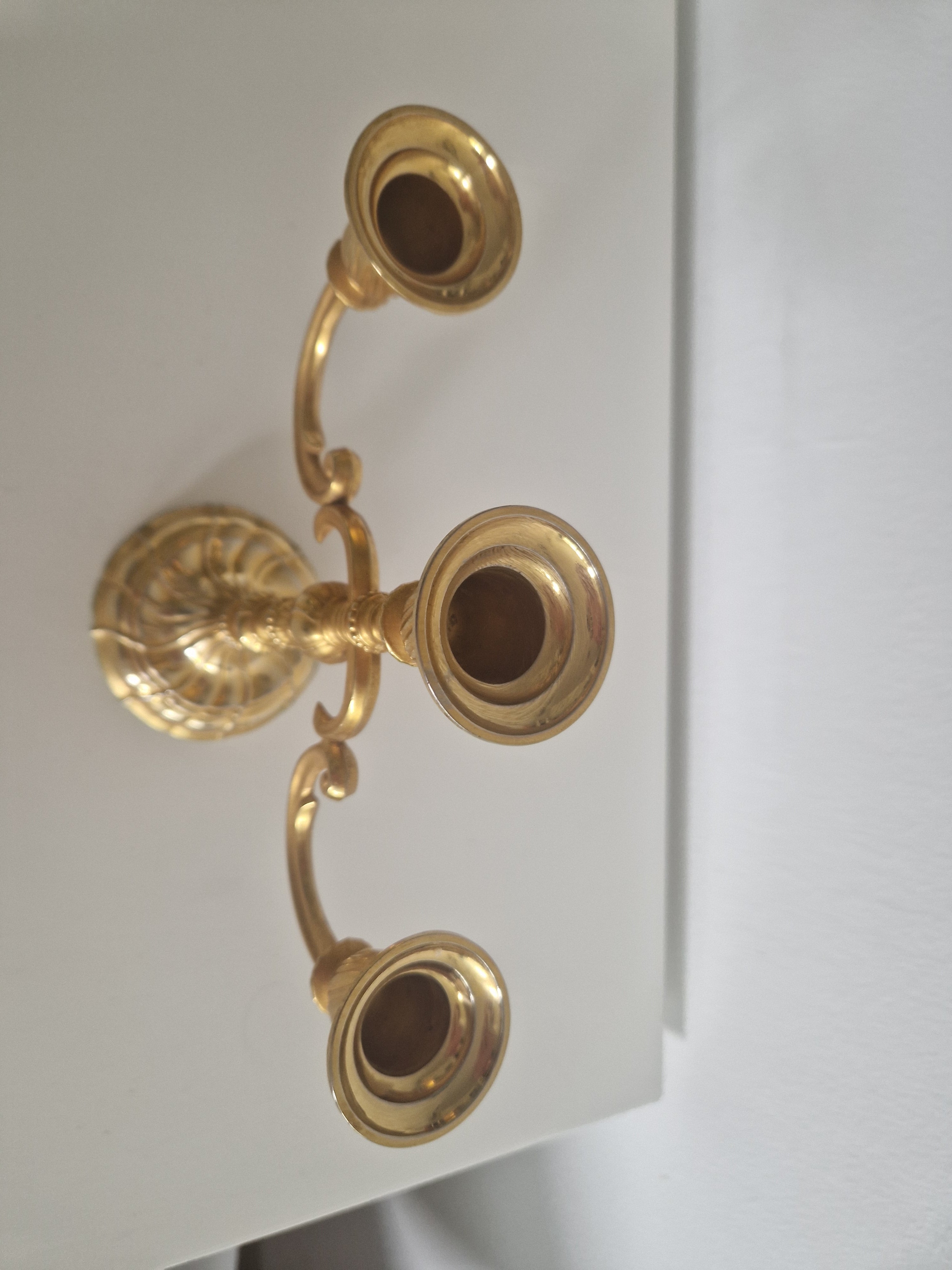 Vintage BMF Brass Candelabra, 3-Arm, West Germany, Mid-20th Century