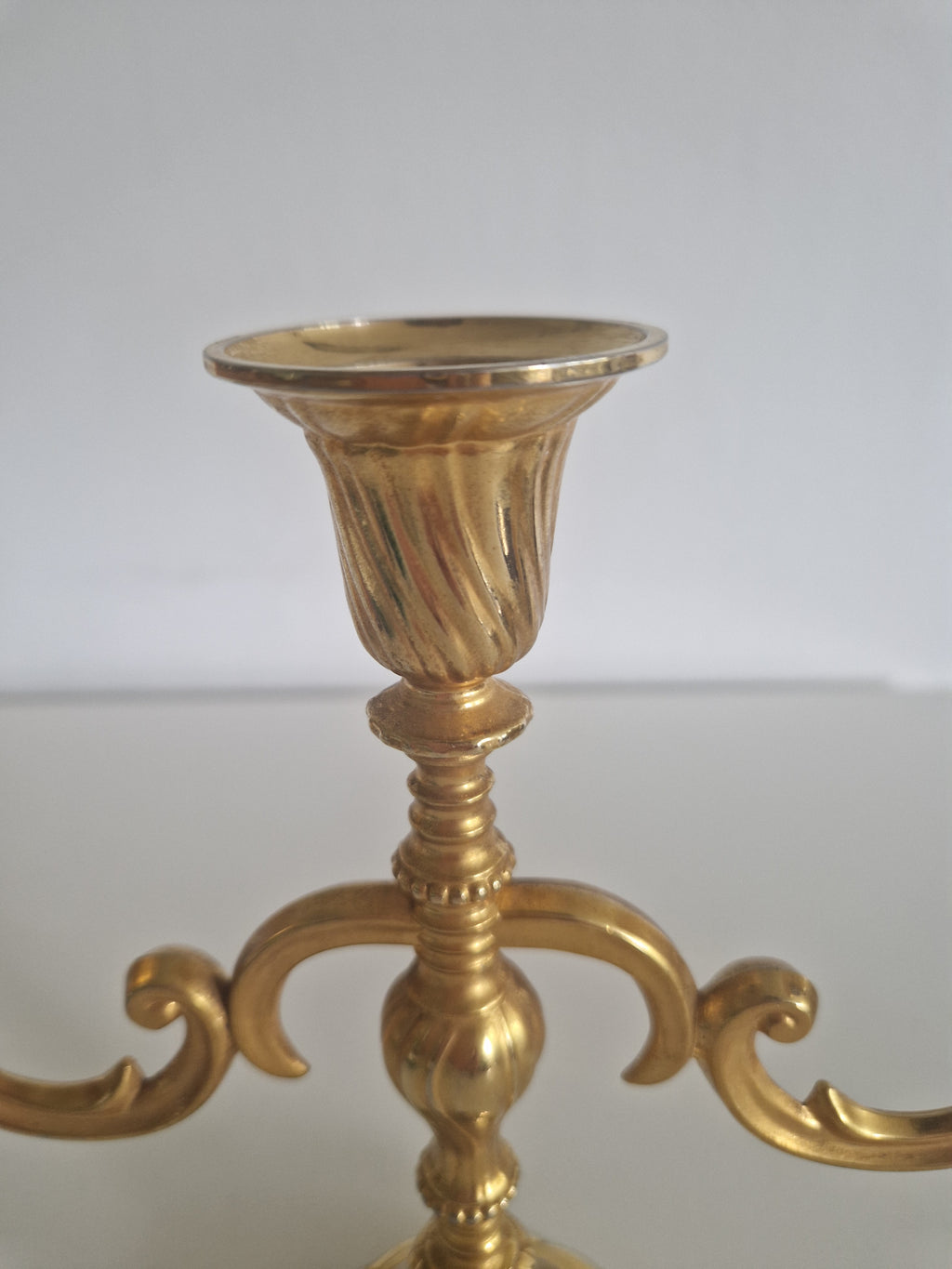 Vintage BMF Brass Candelabra, 3-Arm, West Germany, Mid-20th Century