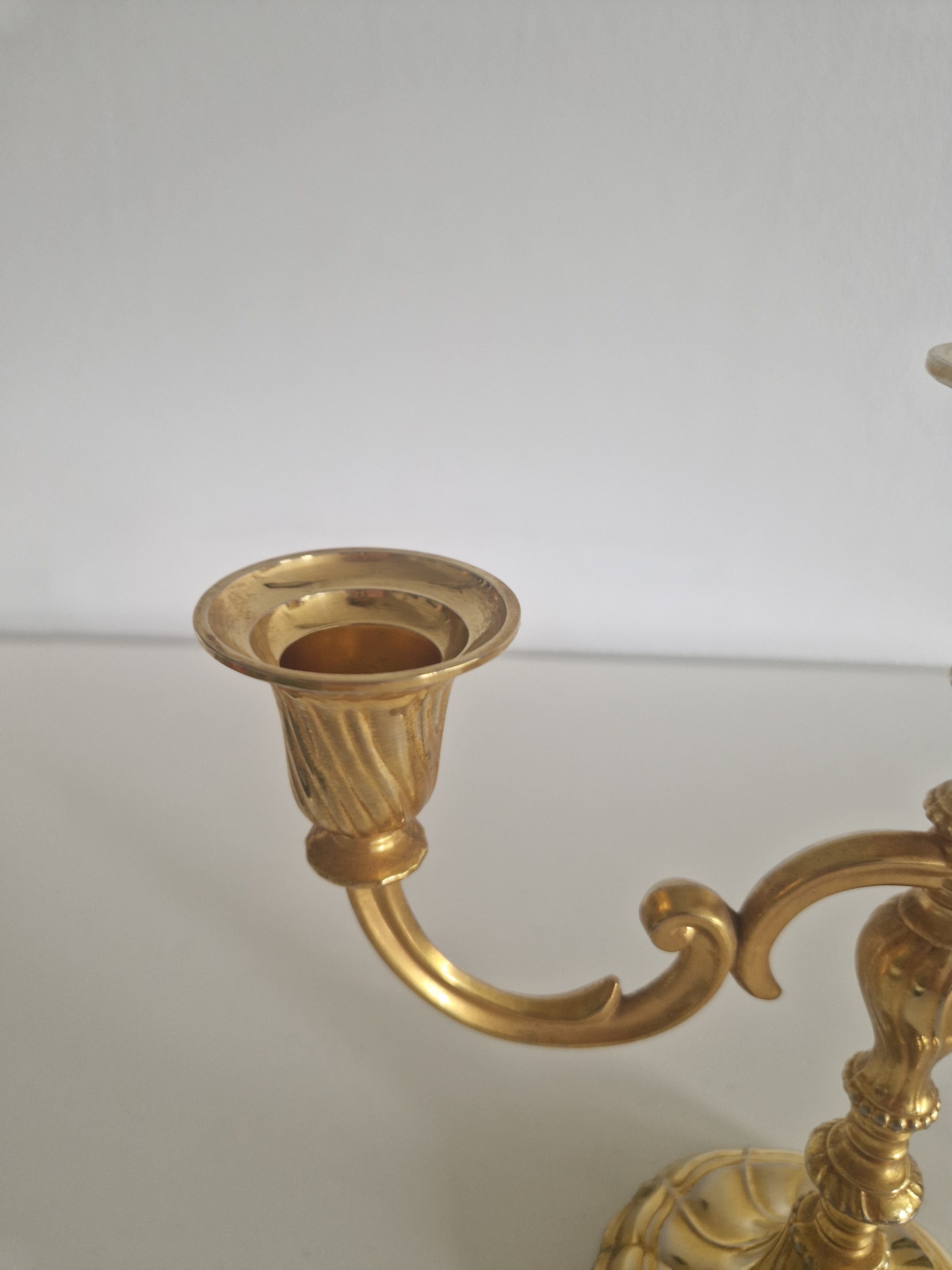 Vintage BMF Brass Candelabra, 3-Arm, West Germany, Mid-20th Century