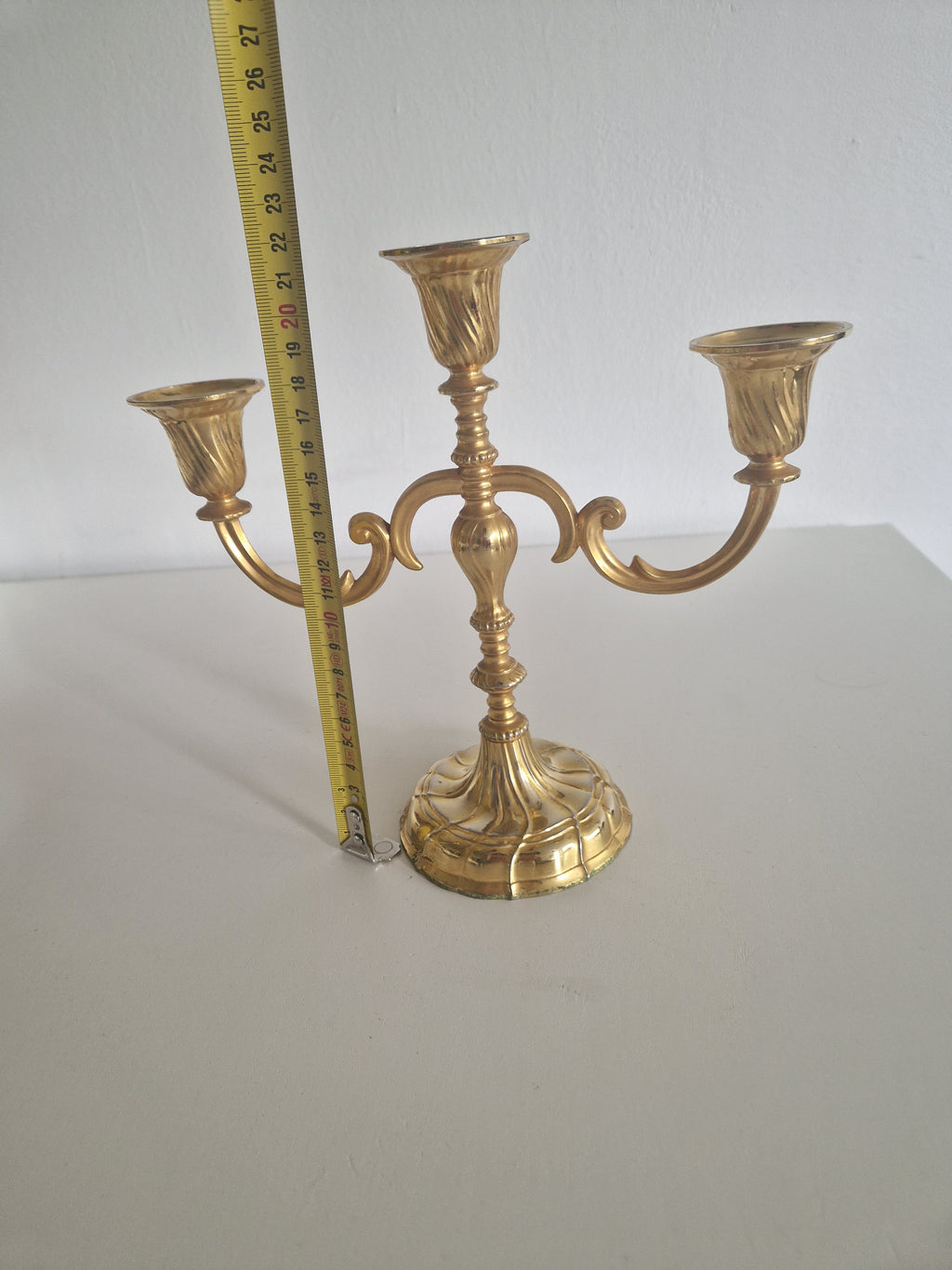 Vintage BMF Brass Candelabra, 3-Arm, West Germany, Mid-20th Century