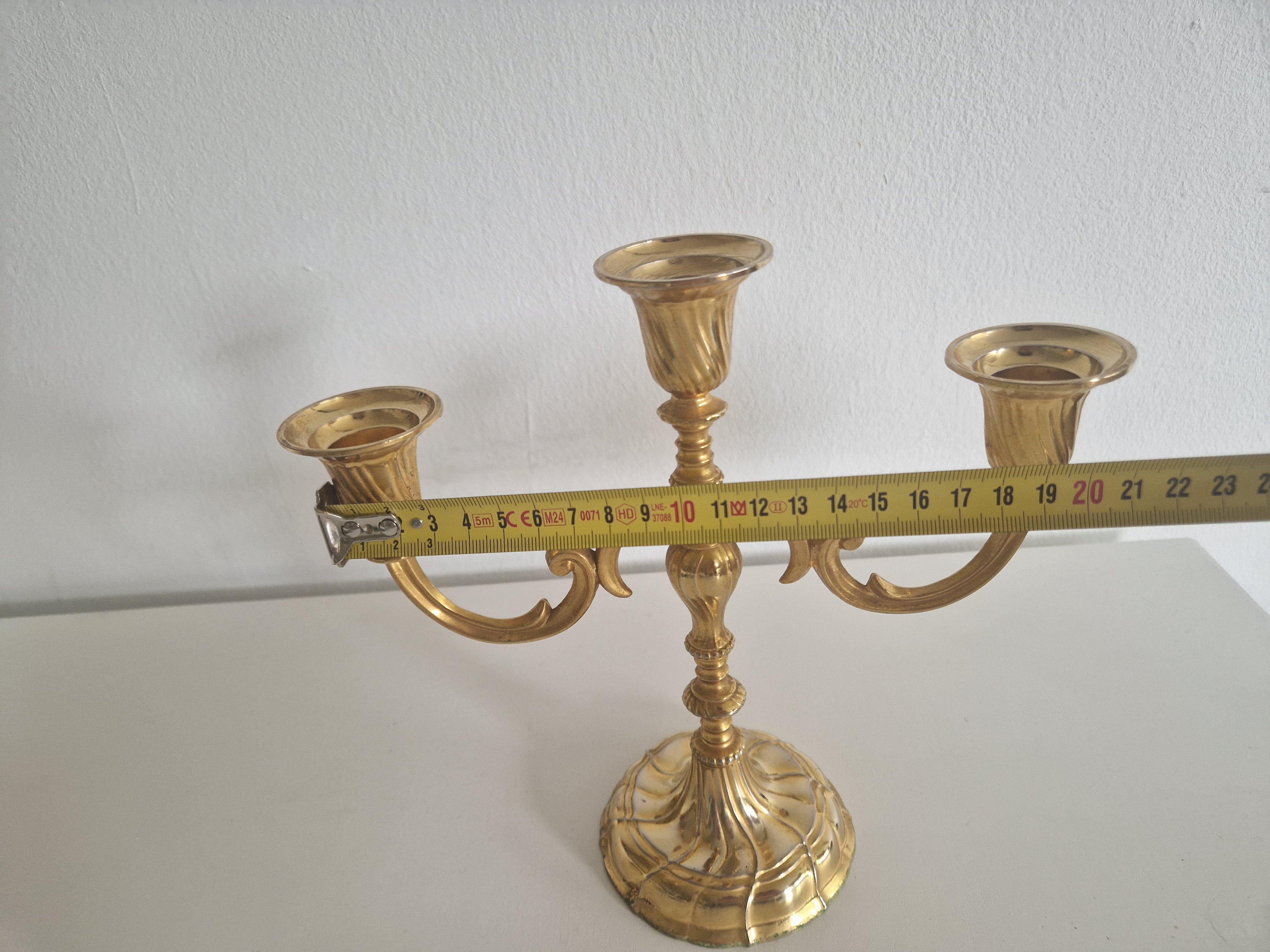 Vintage BMF Brass Candelabra, 3-Arm, West Germany, Mid-20th Century