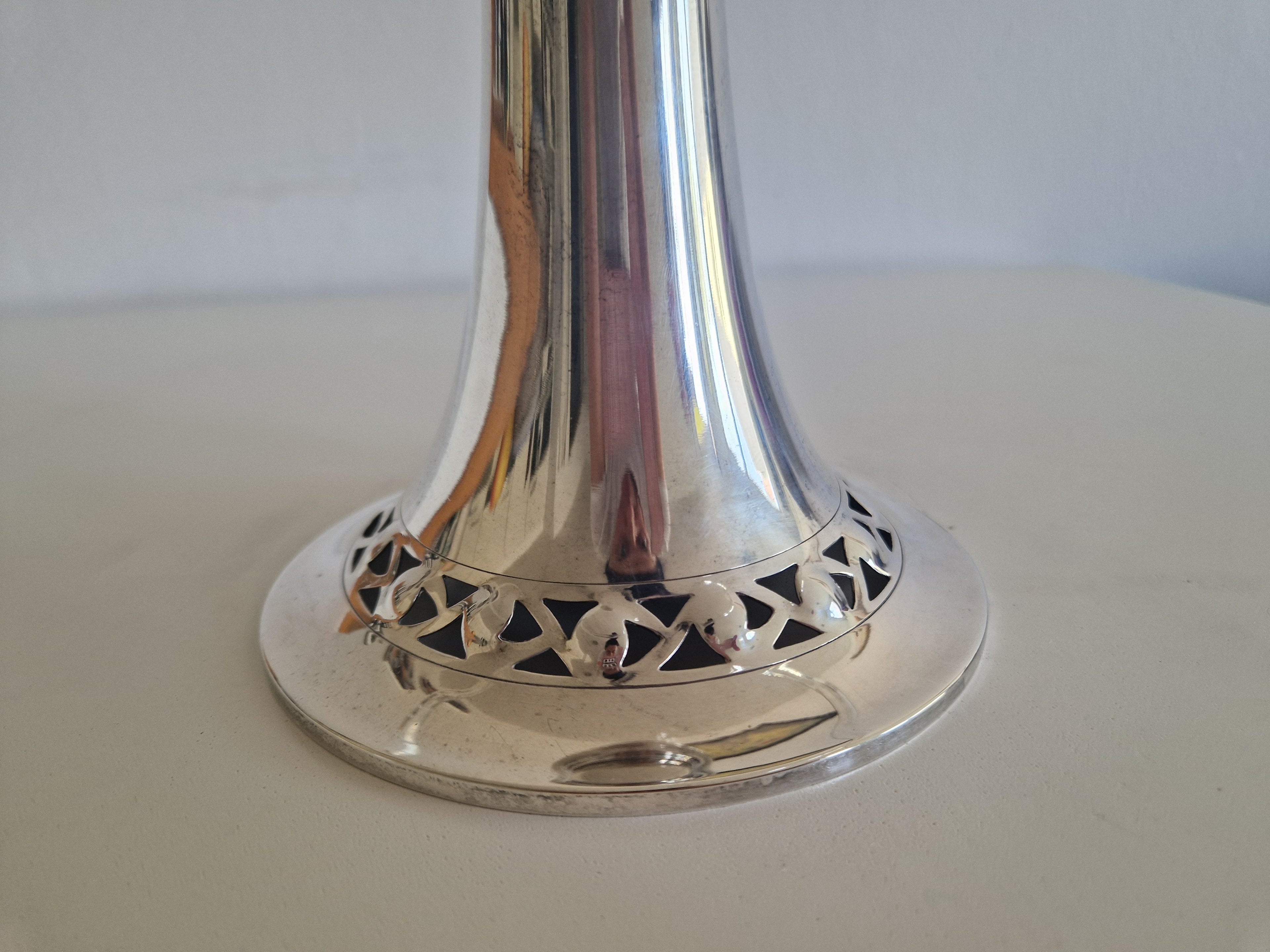 Vintage Silver-Plated & Engraved Crystal Cake Stand Tazza – Art Nouveau Style, 26 cm