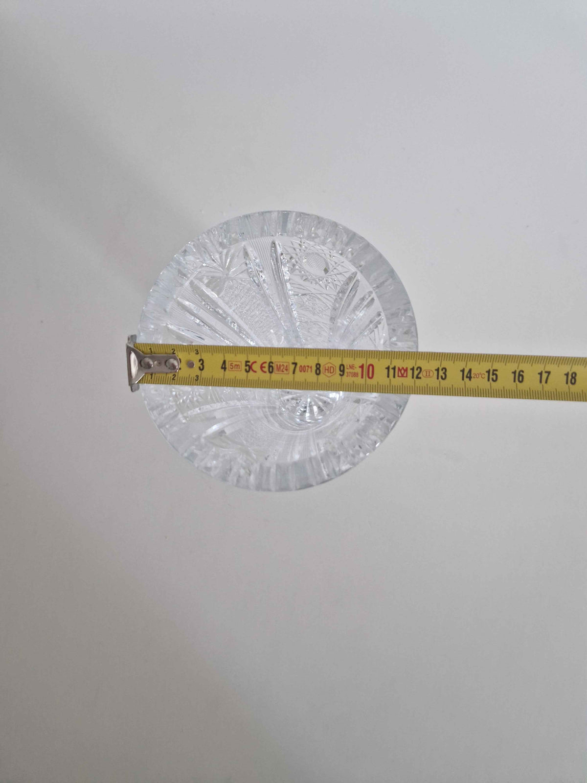Elegant Bohemian Cut Crystal Vase - Timeless Trumpet Design with Stunning Pinwheel Detailing