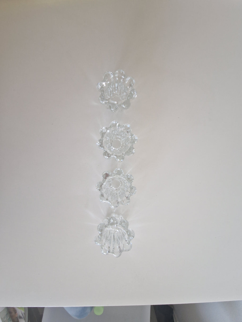 Elegant Flower-Shaped Glass Candle Holders - Set of 4 for a Timeless Touch
