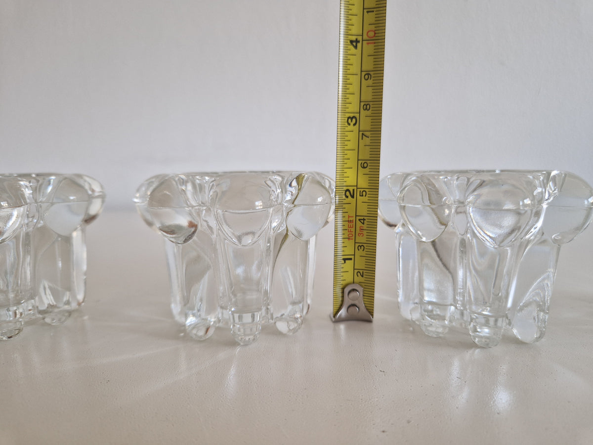 Elegant Flower-Shaped Glass Candle Holders - Set of 4 for a Timeless Touch