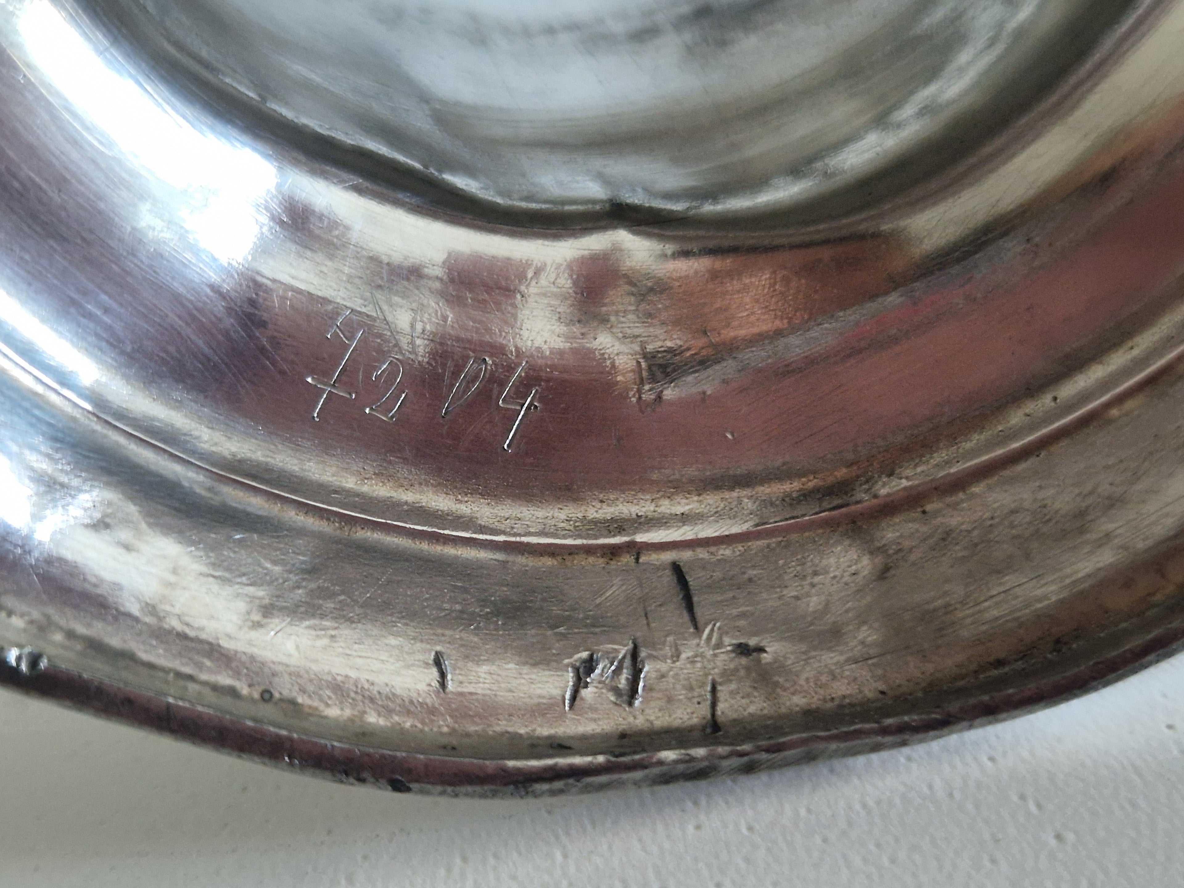 Antiker Jugendstil-Glashalter, versilbert – Rosenmotiv, gemarkt 720 AK, um 1900