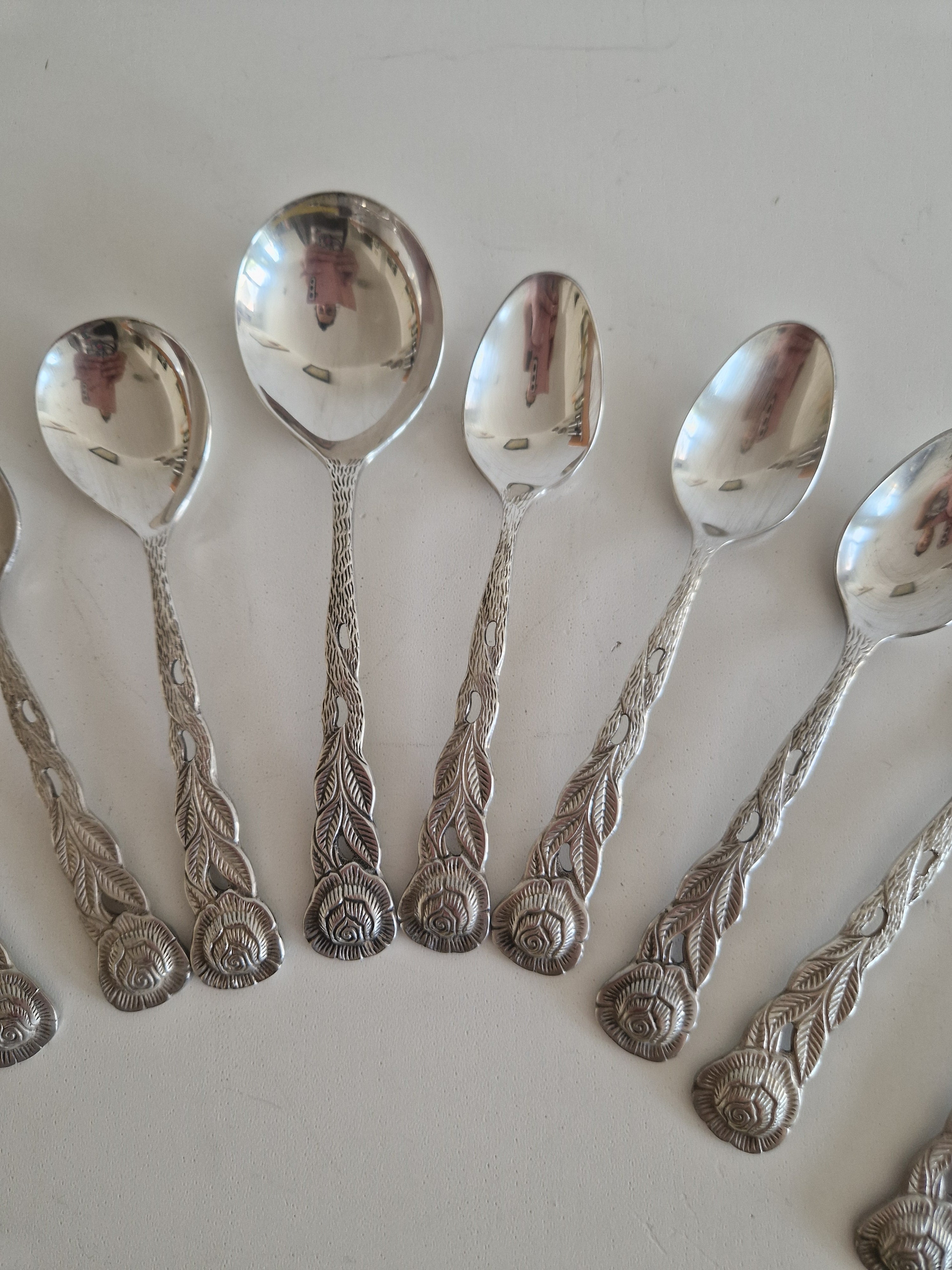 Vintage Silver-Plated Cutlery Set – Hildesheimer Rose Pattern, 14-Piece
