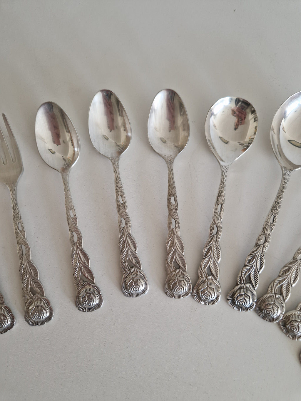 Vintage Silver-Plated Cutlery Set – Hildesheimer Rose Pattern, 14-Piece