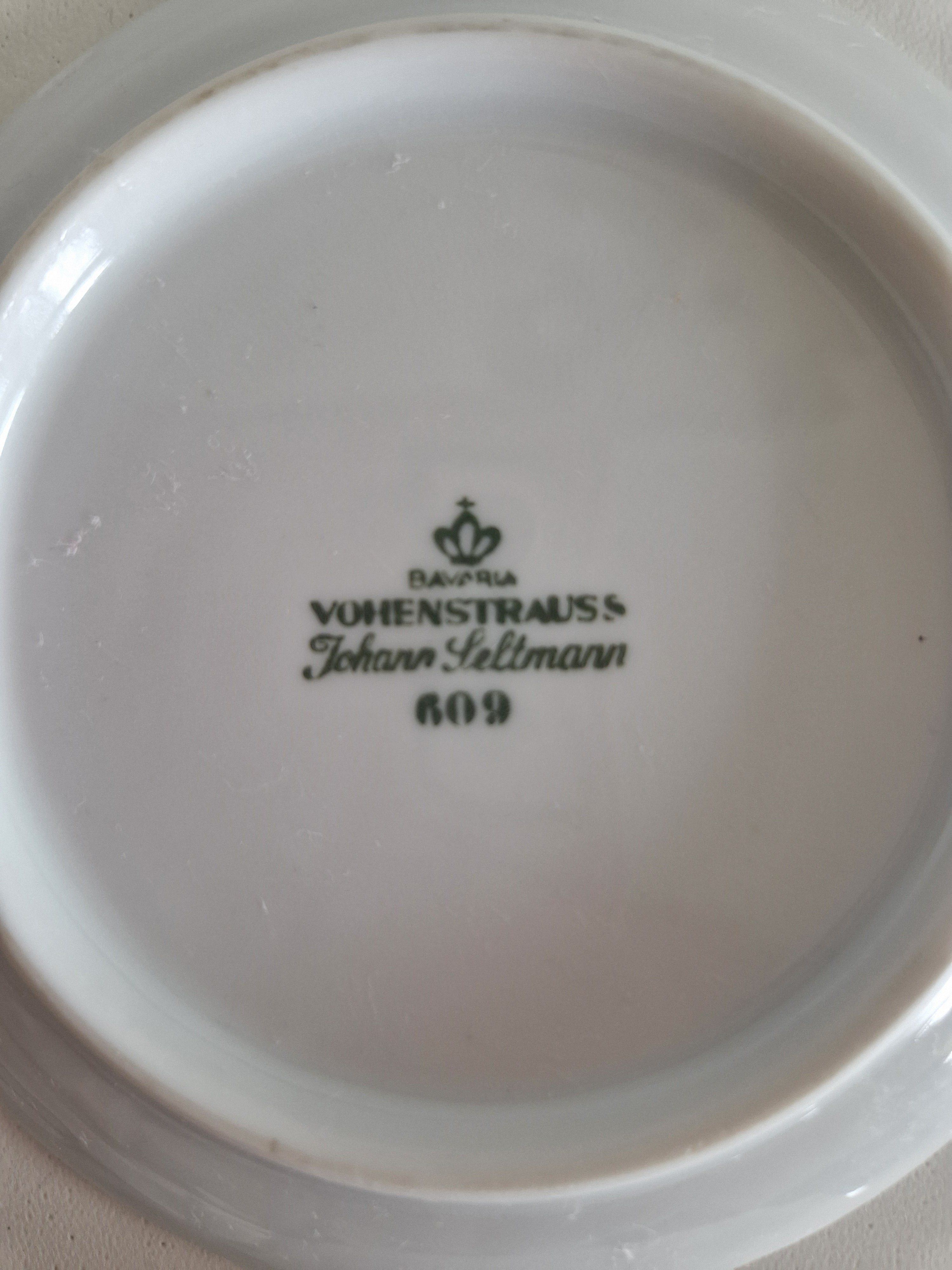 Lot de 6 dessous de verre en porcelaine florale Johann Seltmann Vohenstrauss | Motif 609