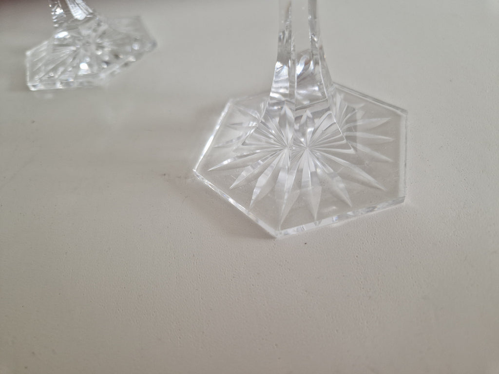 Set of 4 Austrian Hand-Cut Crystal Champagne Coupes