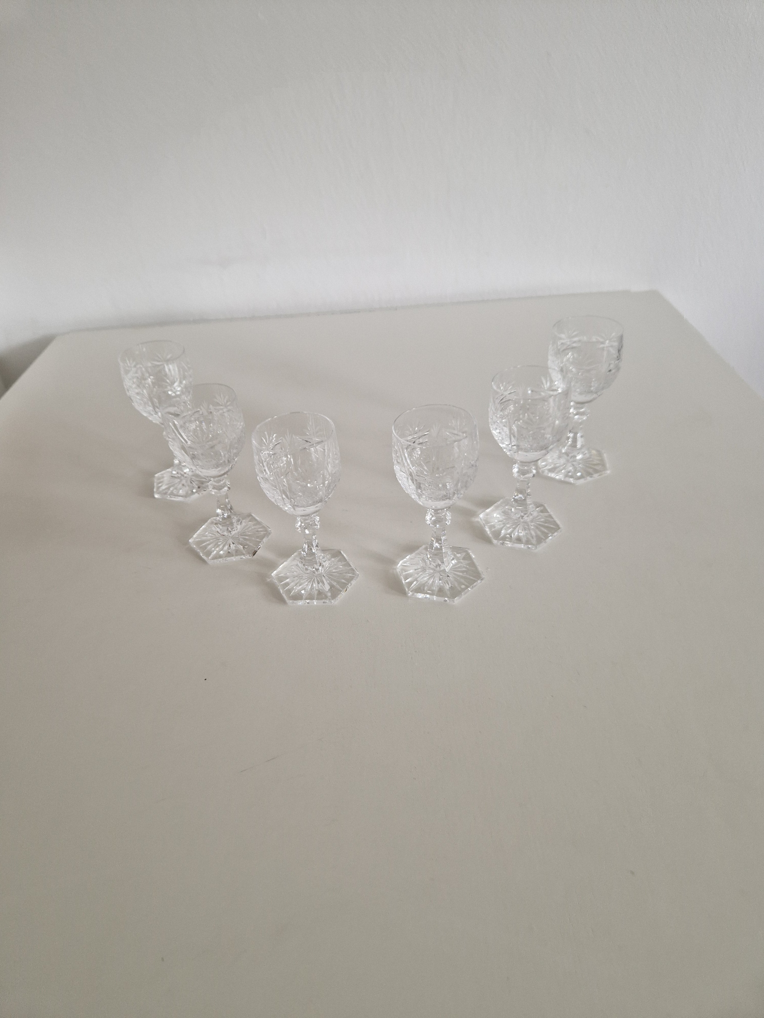 Set of 6 Austrian Hand-Cut Crystal Short Drink Glasses | 24% Lead Crystal