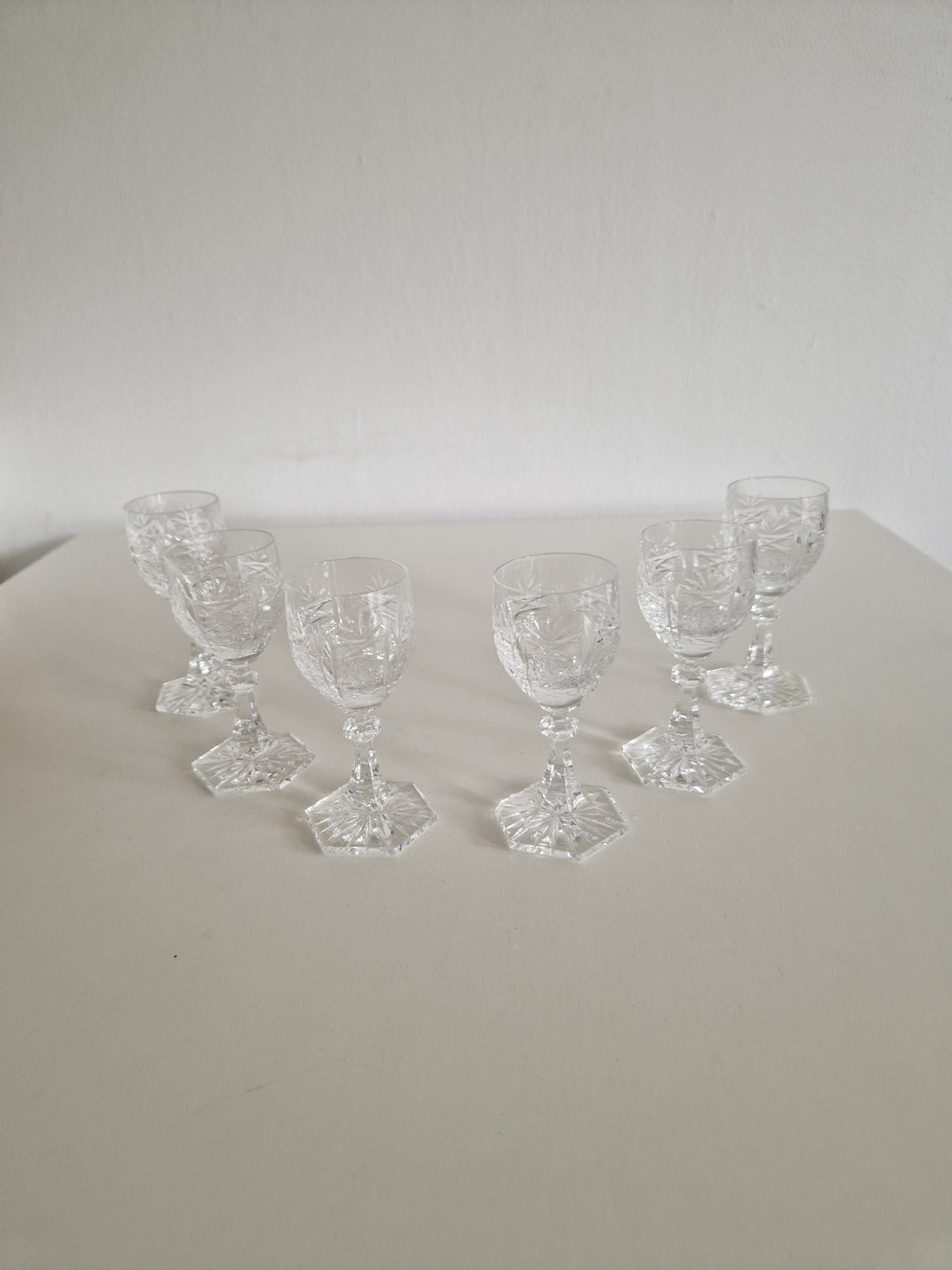 Ensemble de 6 verres à liqueur en cristal taillé main autrichien | Cristal au plomb 24%