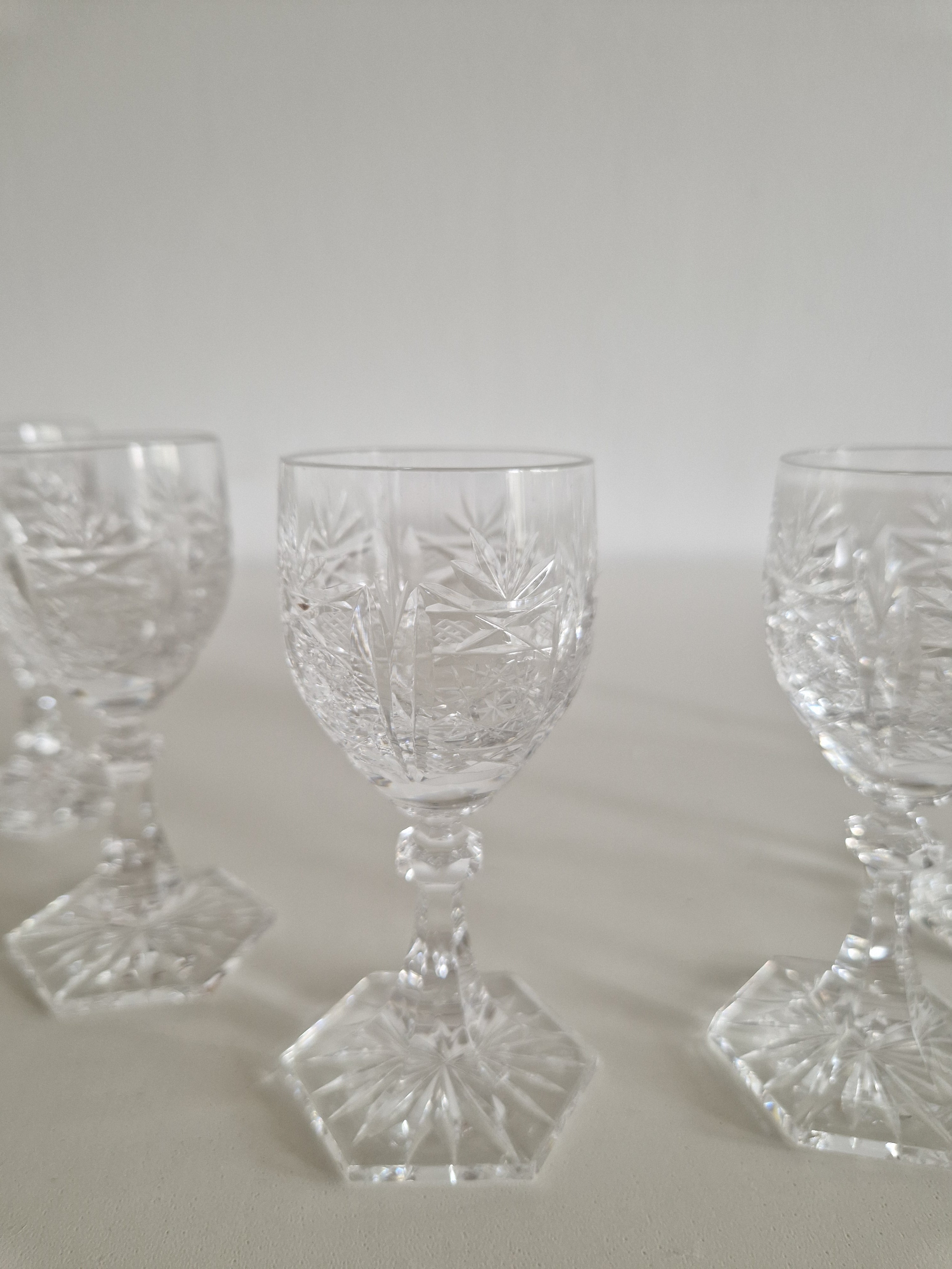 Ensemble de 6 verres à liqueur en cristal taillé main autrichien | Cristal au plomb 24%