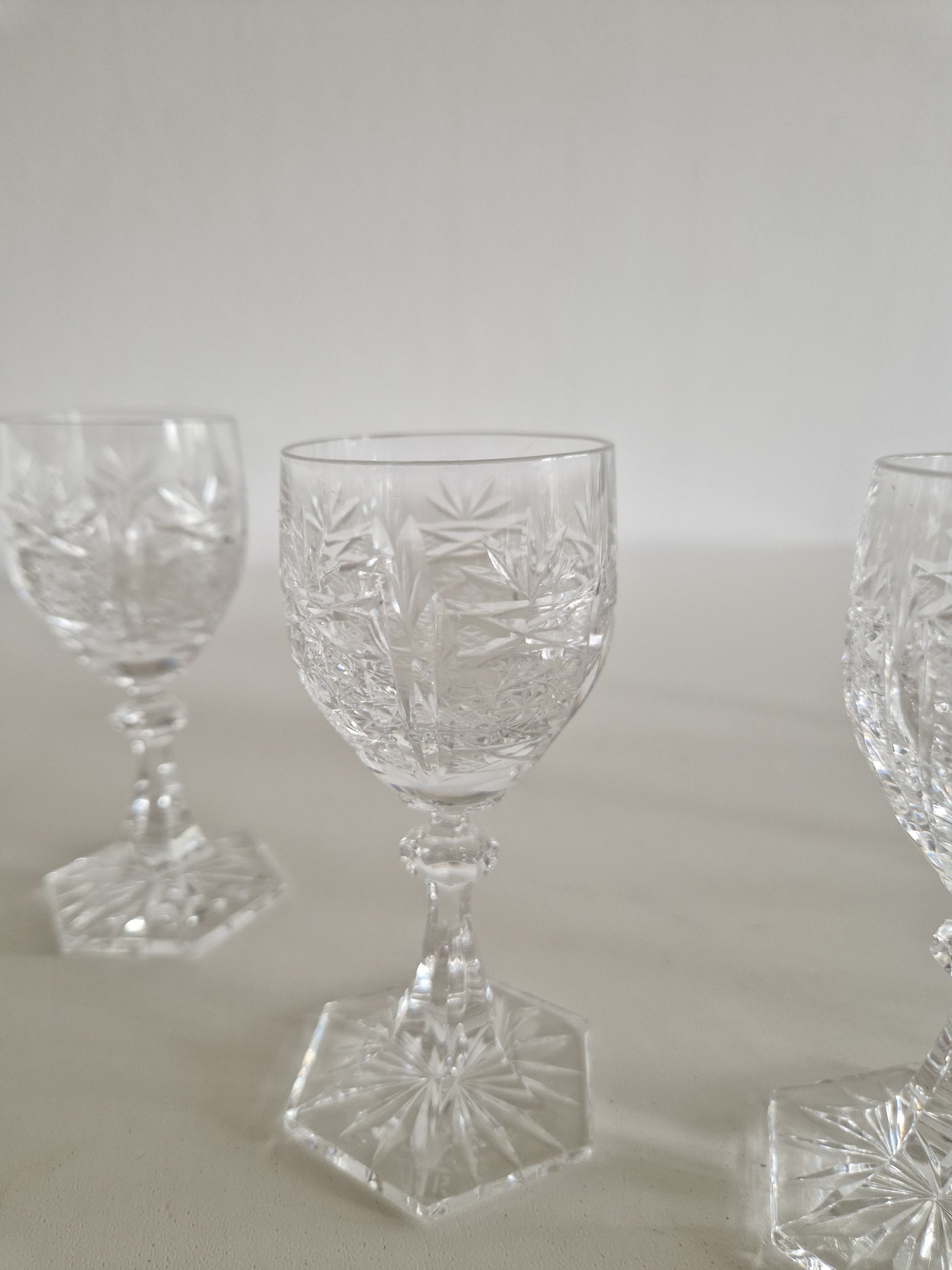 Ensemble de 6 verres à liqueur en cristal taillé main autrichien | Cristal au plomb 24%