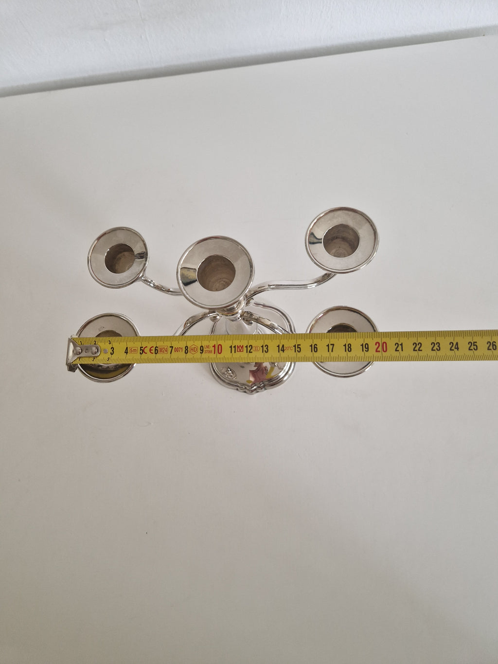 Versilberter Vintage-Fünf-Arm-Kerzenständer mit flexiblen Armen