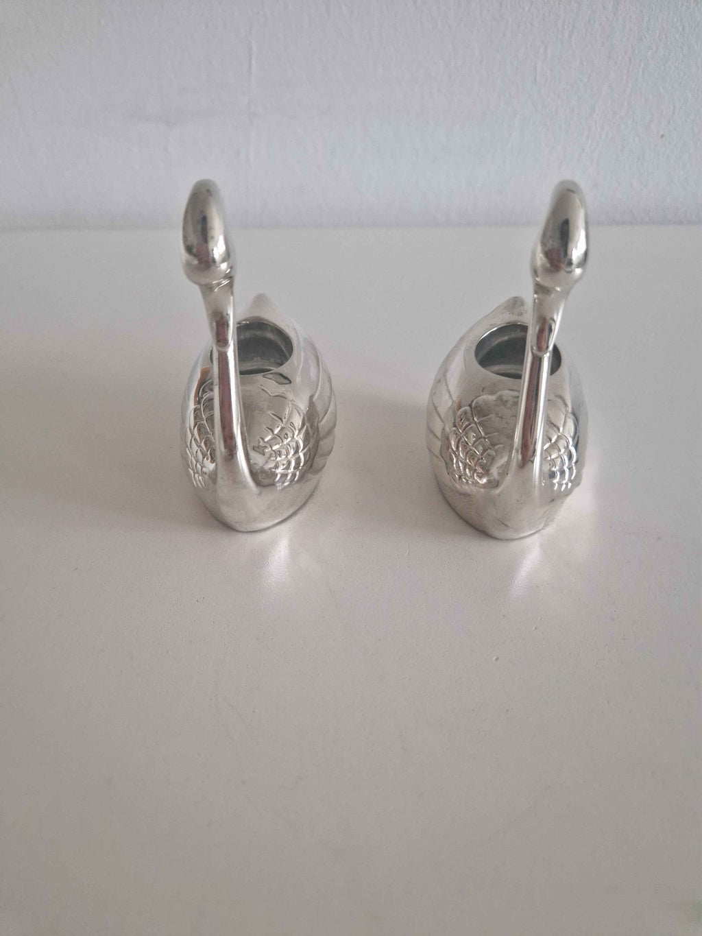 Vintage Silver-Plated Swan Candlestick Holders – A Set of 2 Decorative Antique Accents