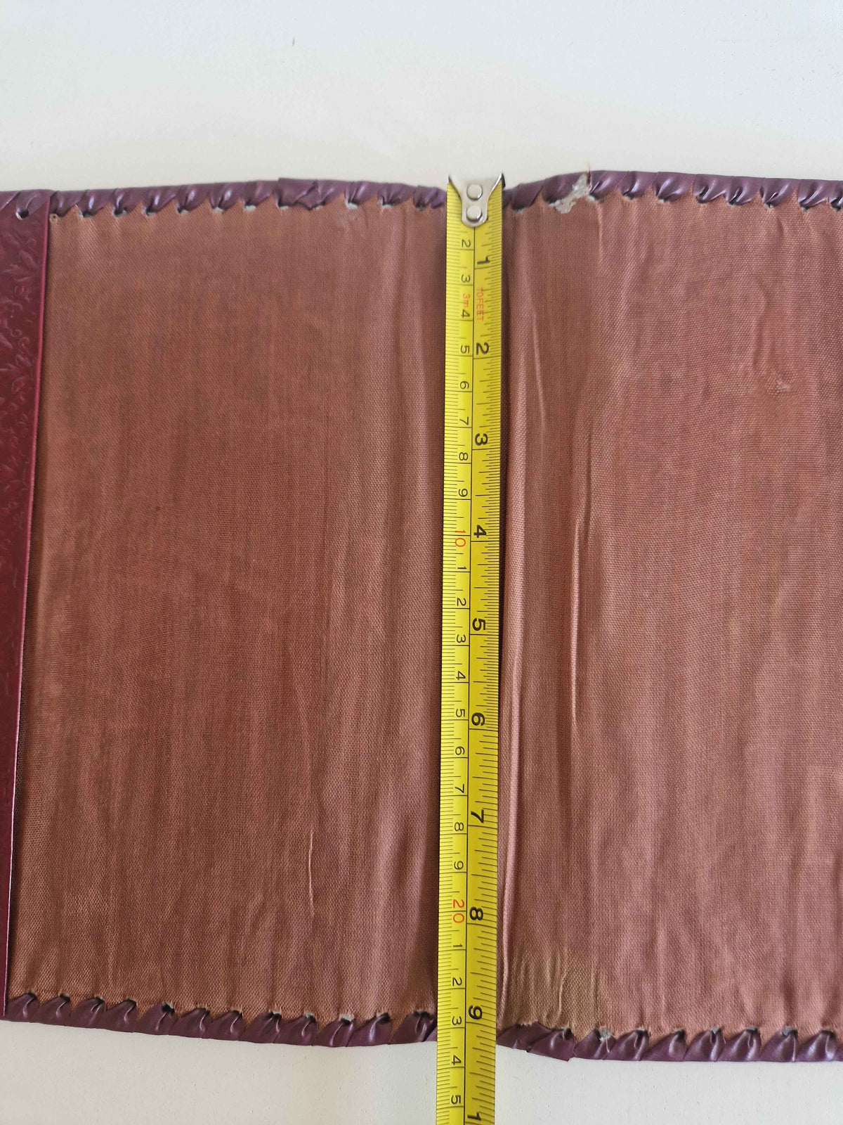 Vintage Leather Book Cover: Hand-Stitched Burgundy Rialto Bridge Design for Timeless Elegance