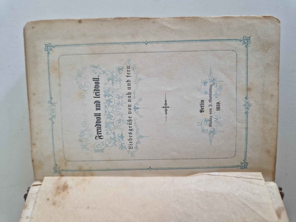 Antique German Book - Freudvoll und Leidvoll: A 19th Century Literary Treasure
