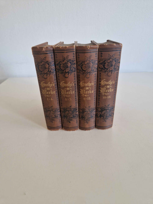 Antique German Book Set Goethe – Complete 16 Volumes in 19th Century Art Nouveau