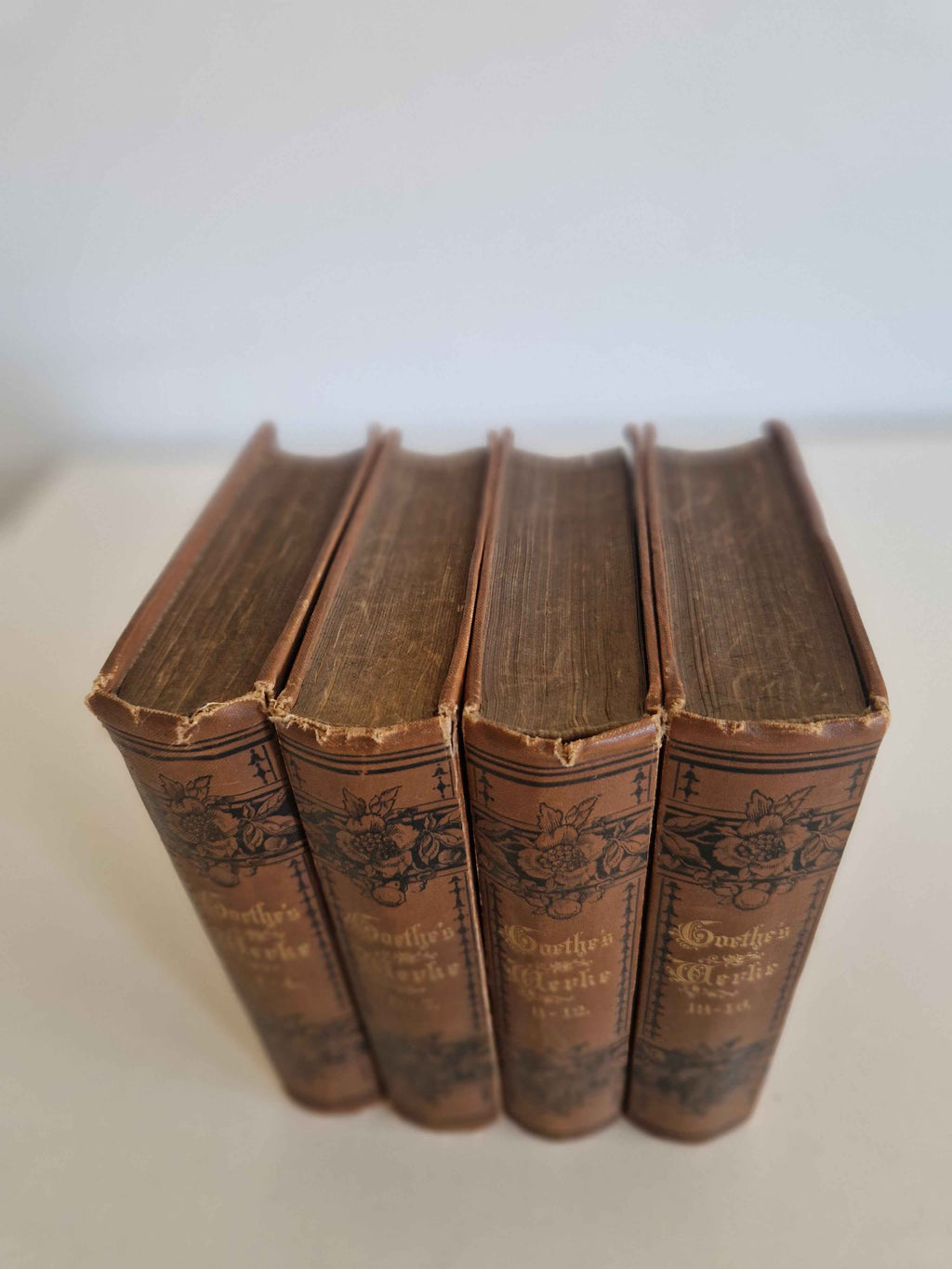 Antique German Book Set Goethe – Complete 16 Volumes in 19th Century Art Nouveau