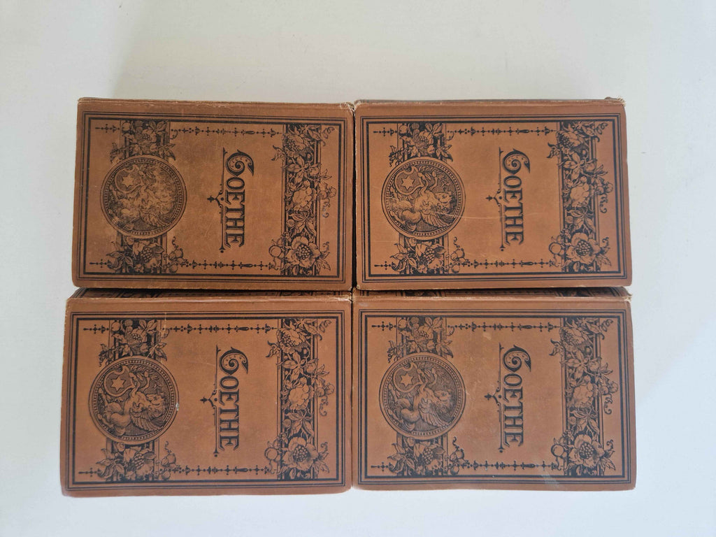Antique German Book Set Goethe – Complete 16 Volumes in 19th Century Art Nouveau