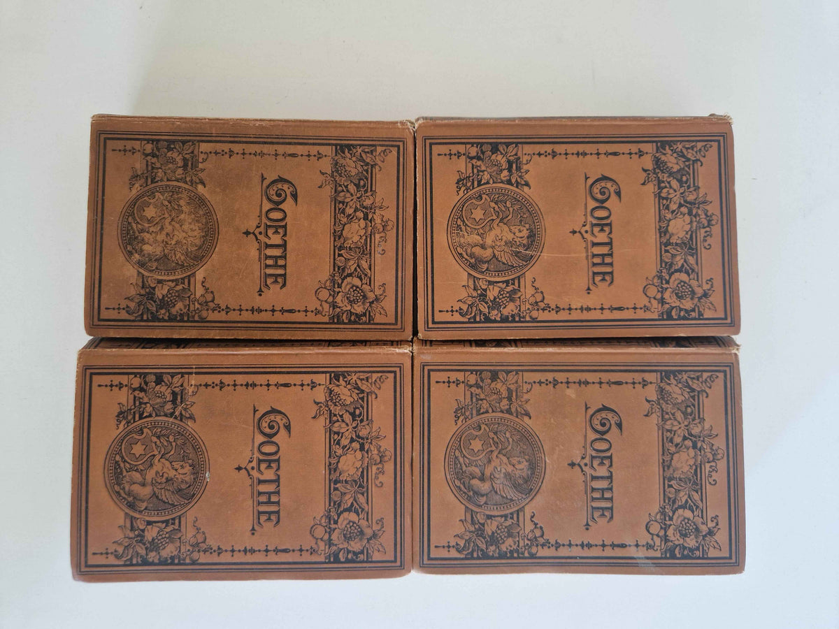 Antique German Book Set Goethe – Complete 16 Volumes in 19th Century Art Nouveau