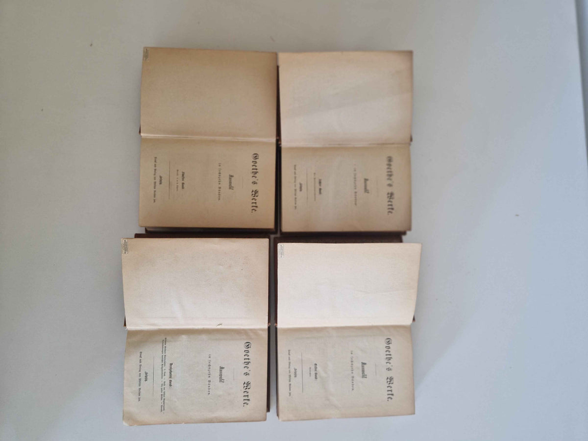 Antique German Book Set Goethe – Complete 16 Volumes in 19th Century Art Nouveau