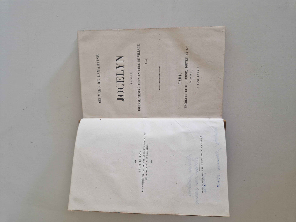 Antique French Book: Jocelyn by Lamartine – A 19th Century Literary Treasure