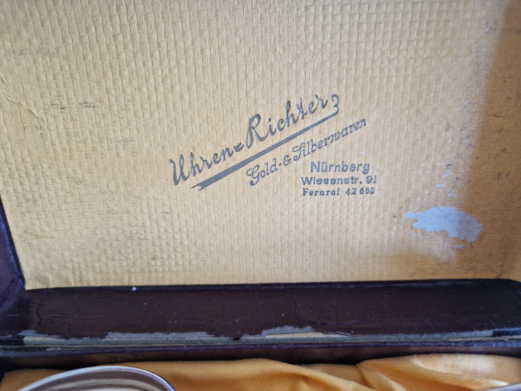 Set of 6 Vintage Silver-Plated Teaspoons in Original Box – Uhren Richter Nürnberg - WhisperTreasuresCo