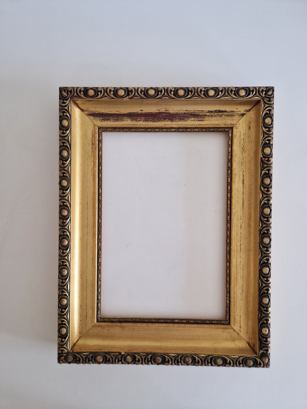 Vintage Ornate Gold Wooden Picture Frame 36×47 cm – Wide Moulding, No Glass - WhisperTreasuresCo