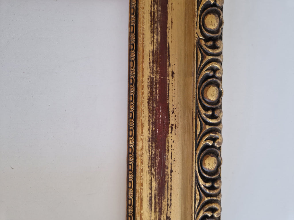 Vintage Ornate Gold Wooden Picture Frame 36×47 cm – Wide Moulding, No Glass - WhisperTreasuresCo