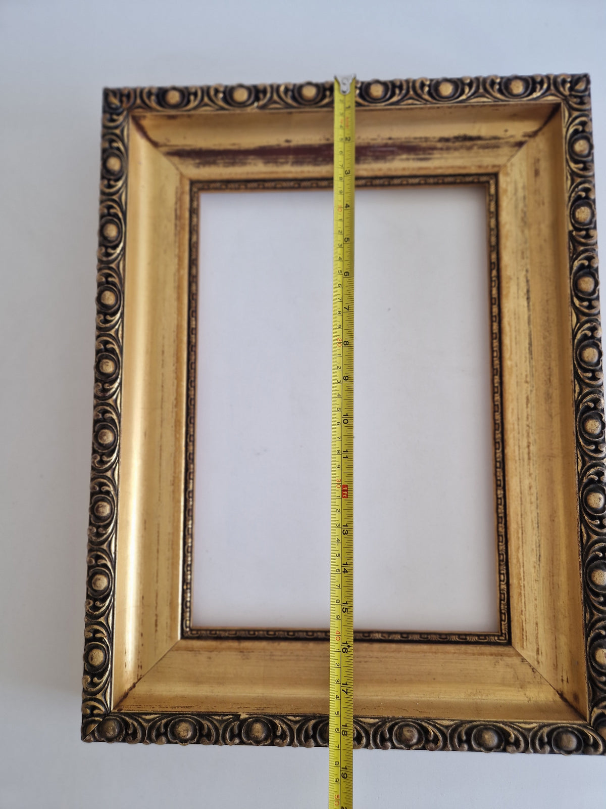 Vintage Ornate Gold Wooden Picture Frame 36×47 cm – Wide Moulding, No Glass - WhisperTreasuresCo