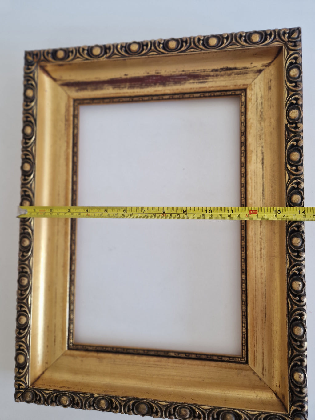 Vintage Ornate Gold Wooden Picture Frame 36×47 cm – Wide Moulding, No Glass - WhisperTreasuresCo