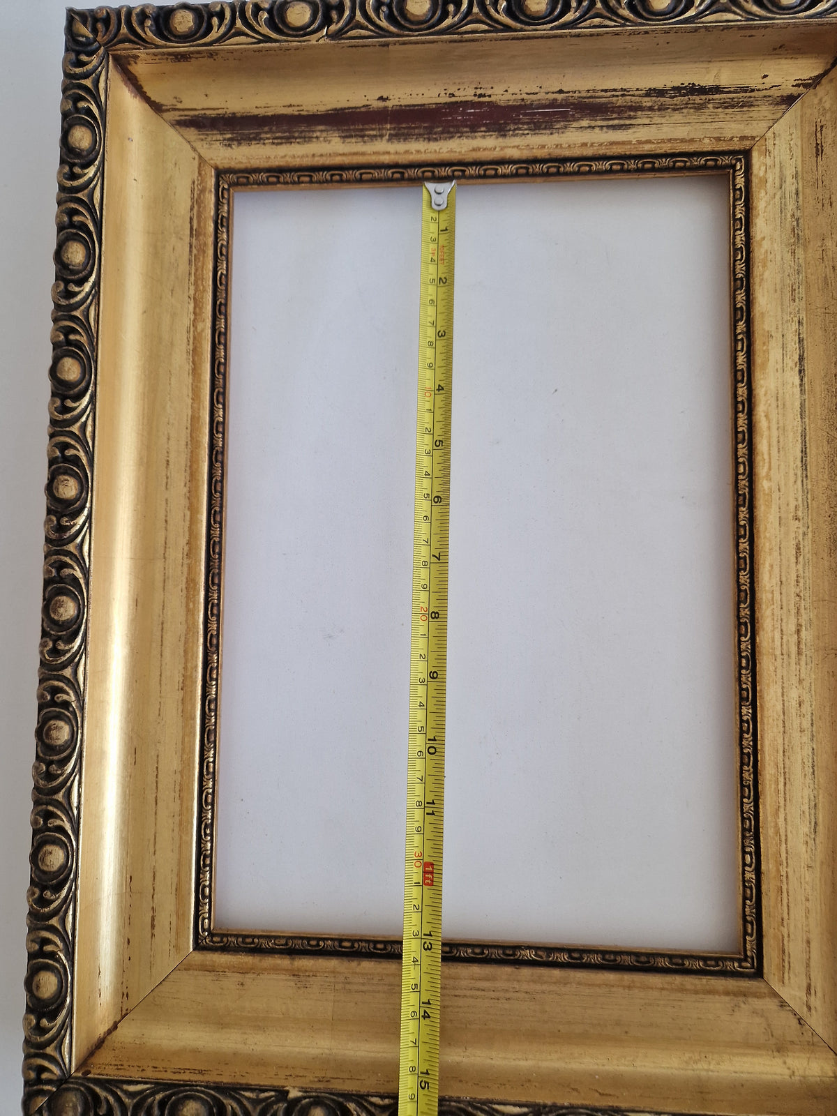 Vintage Ornate Gold Wooden Picture Frame 36×47 cm – Wide Moulding, No Glass - WhisperTreasuresCo