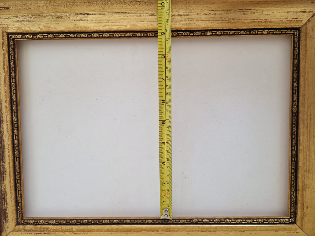 Vintage Ornate Gold Wooden Picture Frame 36×47 cm – Wide Moulding, No Glass - WhisperTreasuresCo