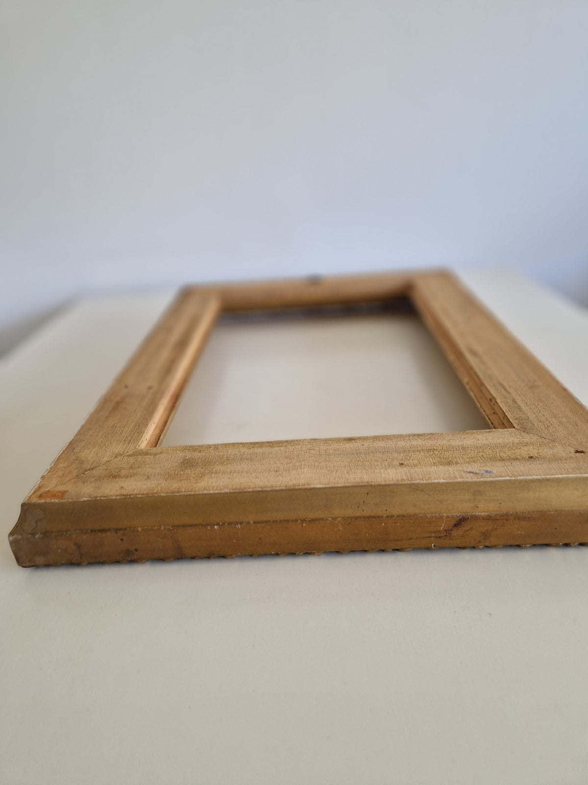 Vintage Ornate Gold Wooden Picture Frame 36×47 cm – Wide Moulding, No Glass - WhisperTreasuresCo