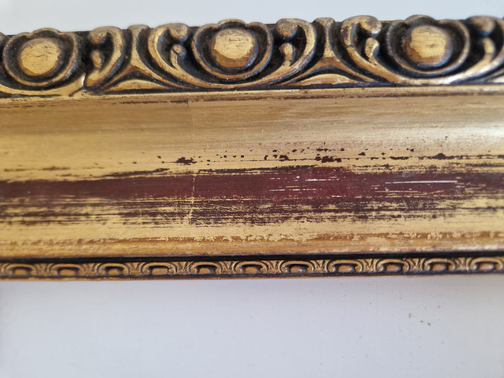 Vintage Ornate Gold Wooden Picture Frame 36×47 cm – Wide Moulding, No Glass - WhisperTreasuresCo