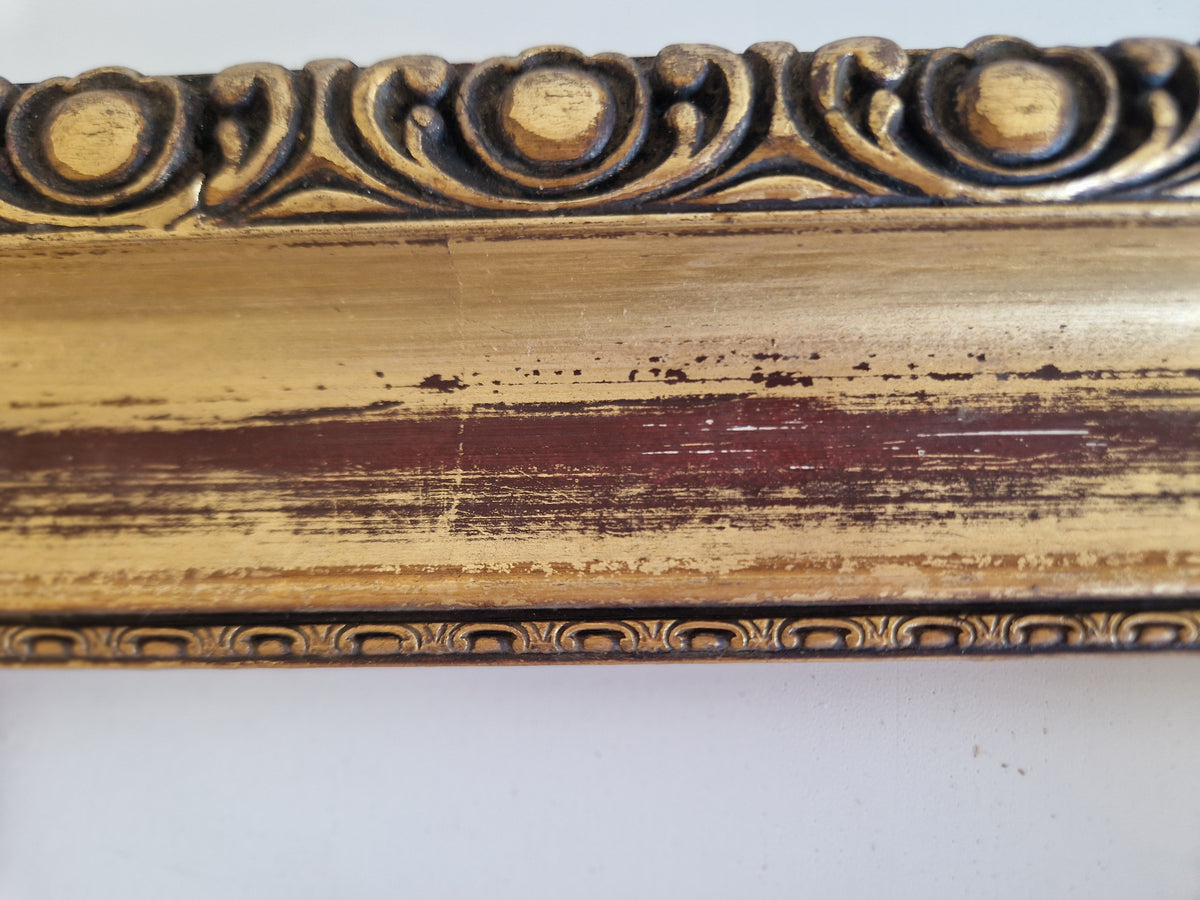Vintage Ornate Gold Wooden Picture Frame 36×47 cm – Wide Moulding, No Glass - WhisperTreasuresCo