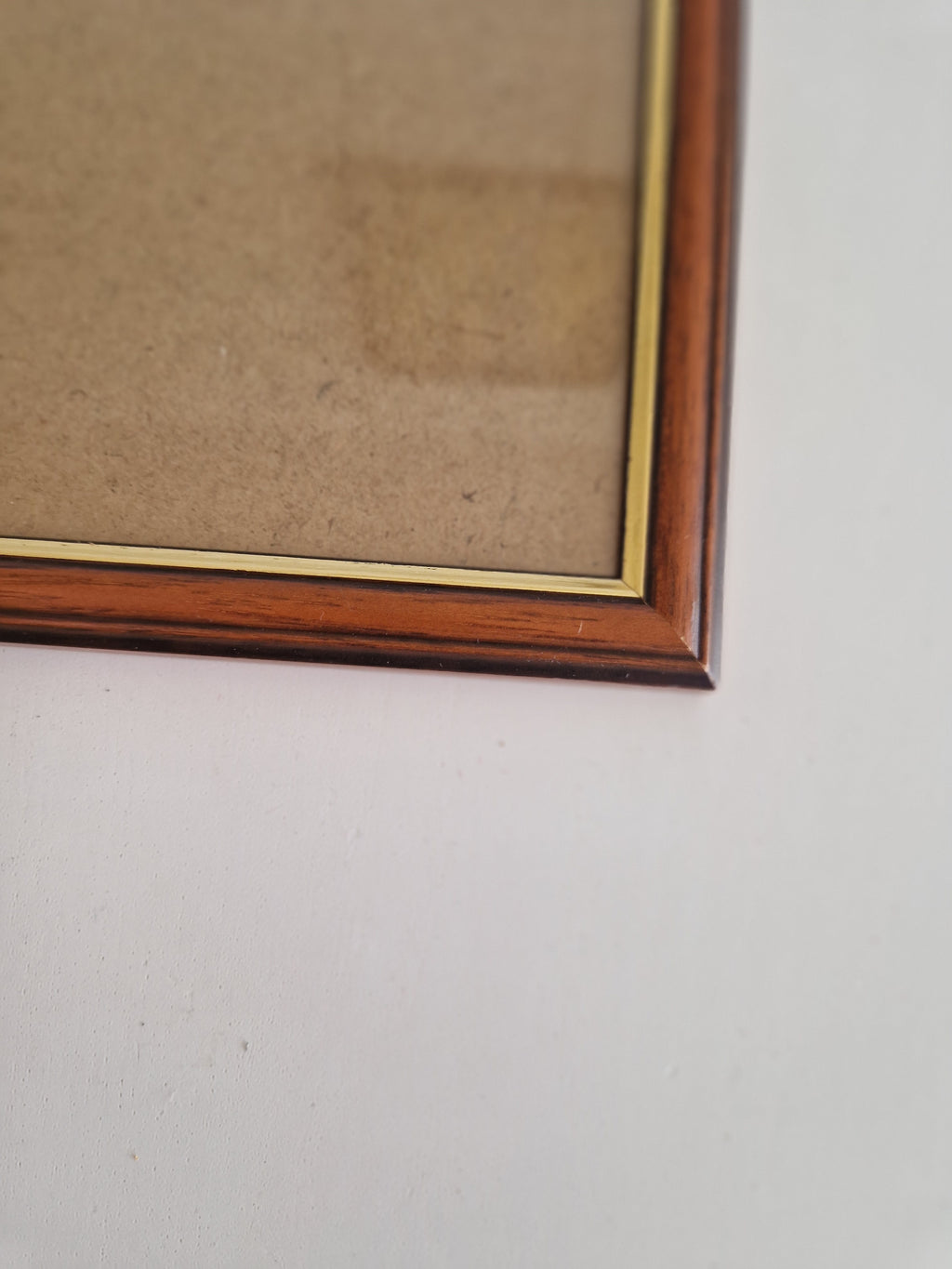 Vintage Wooden Picture Frame 33×48 cm Mahogany Brown Gold Trim with Glass – Portrait & Landscape - WhisperTreasuresCo