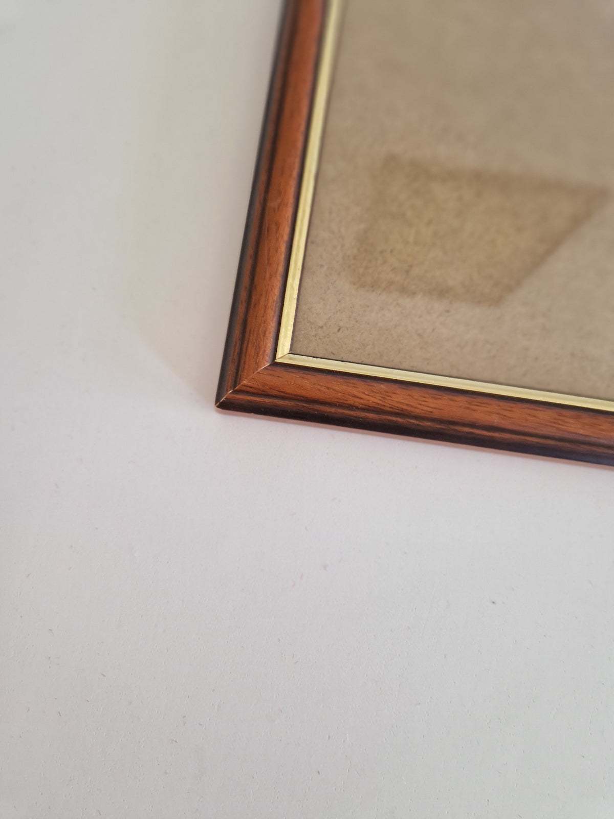 Vintage Wooden Picture Frame 33×48 cm Mahogany Brown Gold Trim with Glass – Portrait & Landscape - WhisperTreasuresCo